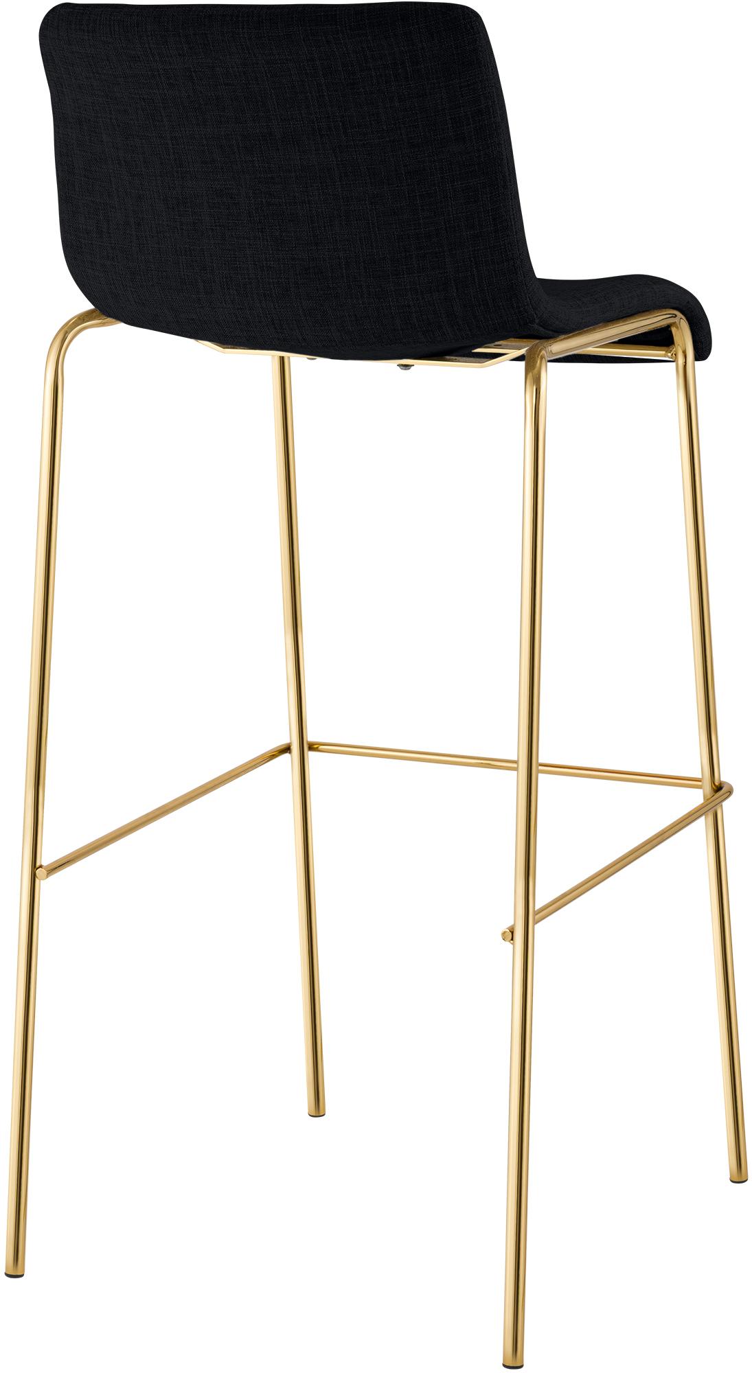 Barhocker Hover Stoff Vierfußgestell Gold