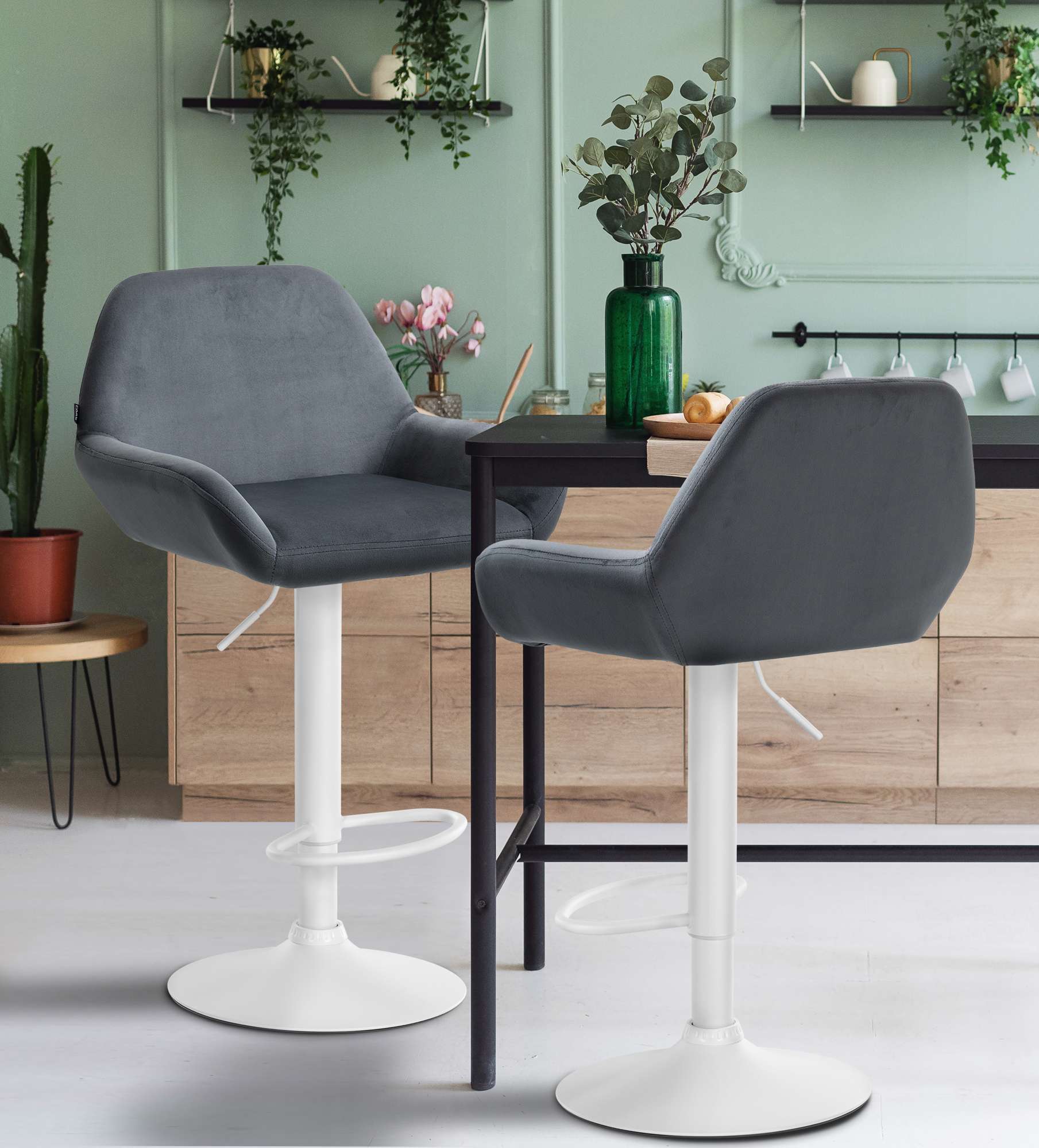 2er Set Barhocker Braga Samt