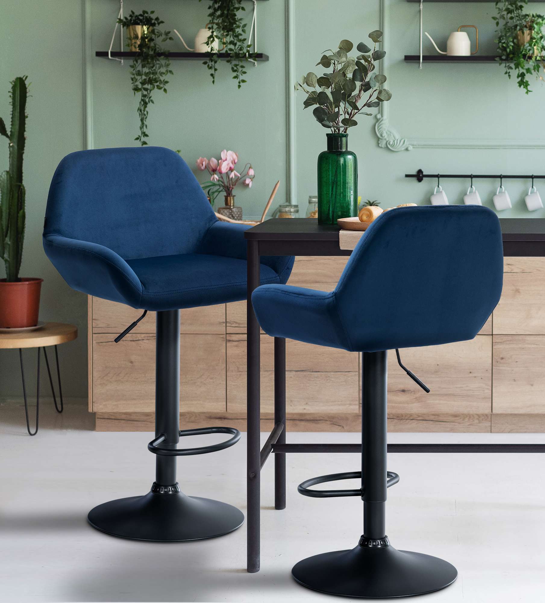 2er Set Barhocker Braga Samt