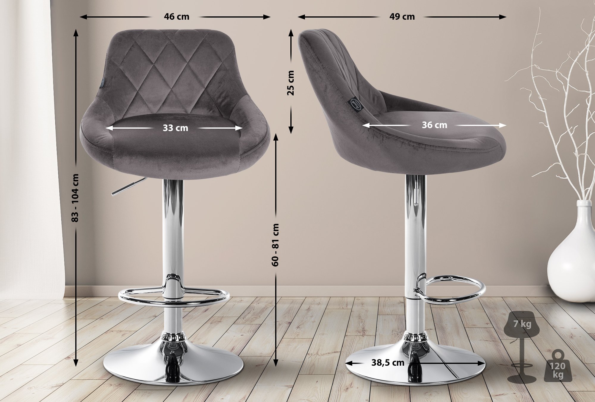 Barhocker Lazio Samt