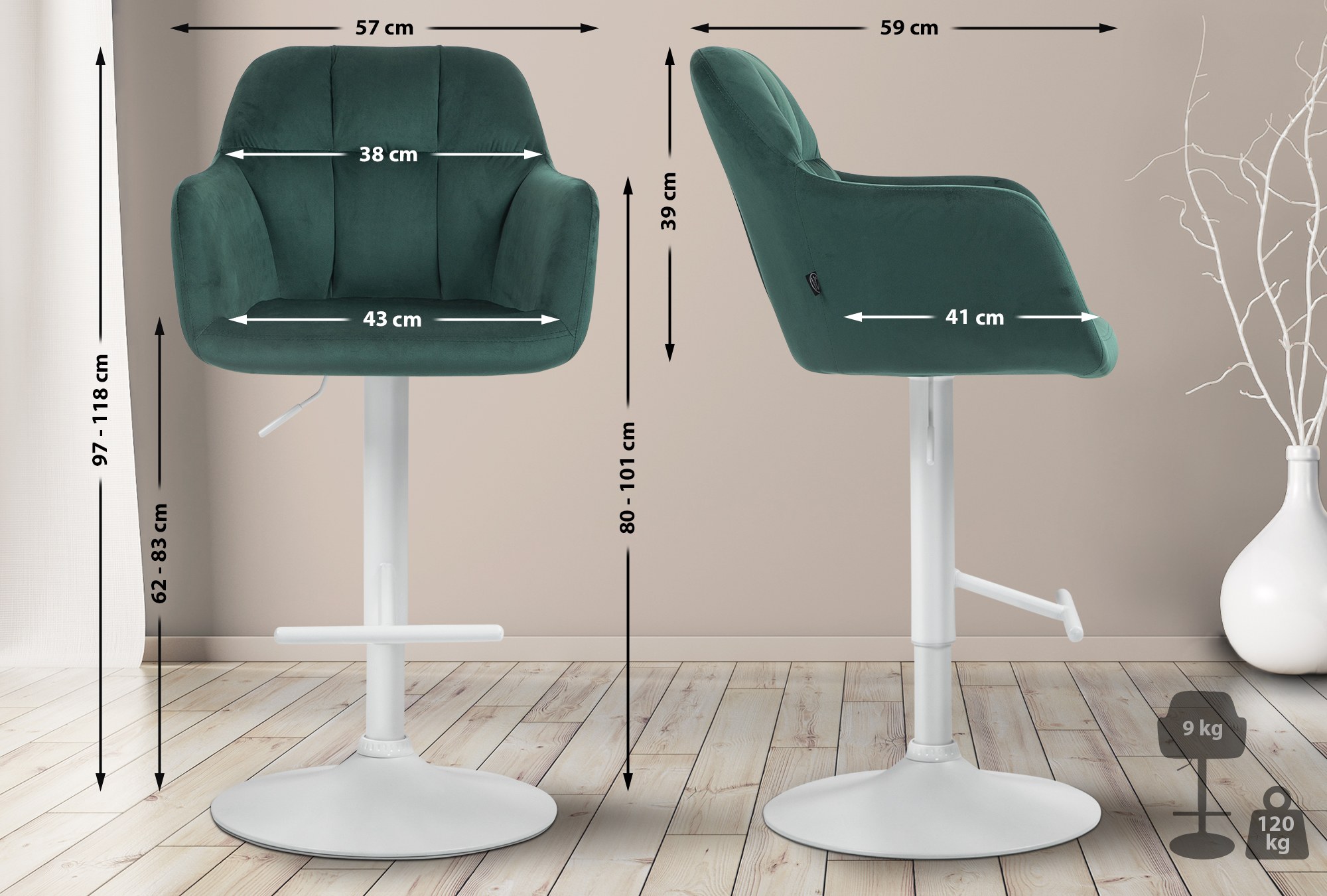 Barhocker Natoma Samt