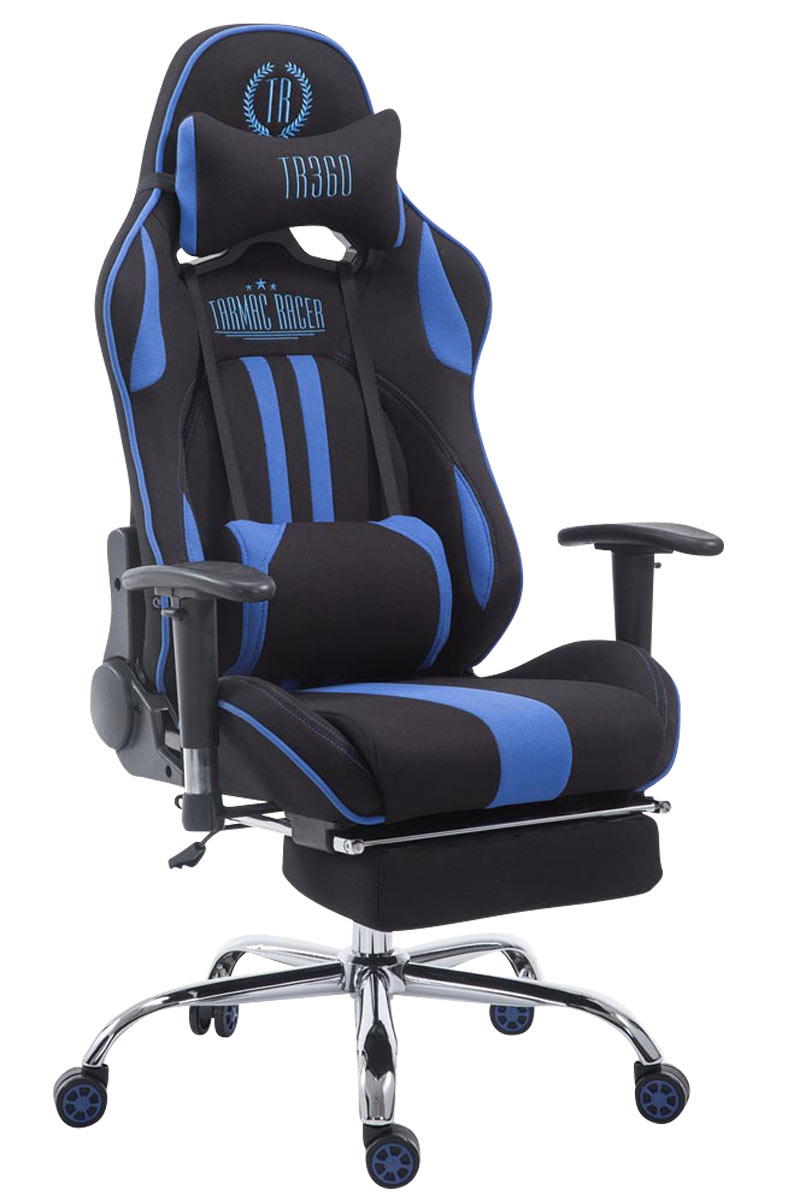 Racing Gaming Bürostuhl Limit Stoff schwarz/blau mit Fußablage
