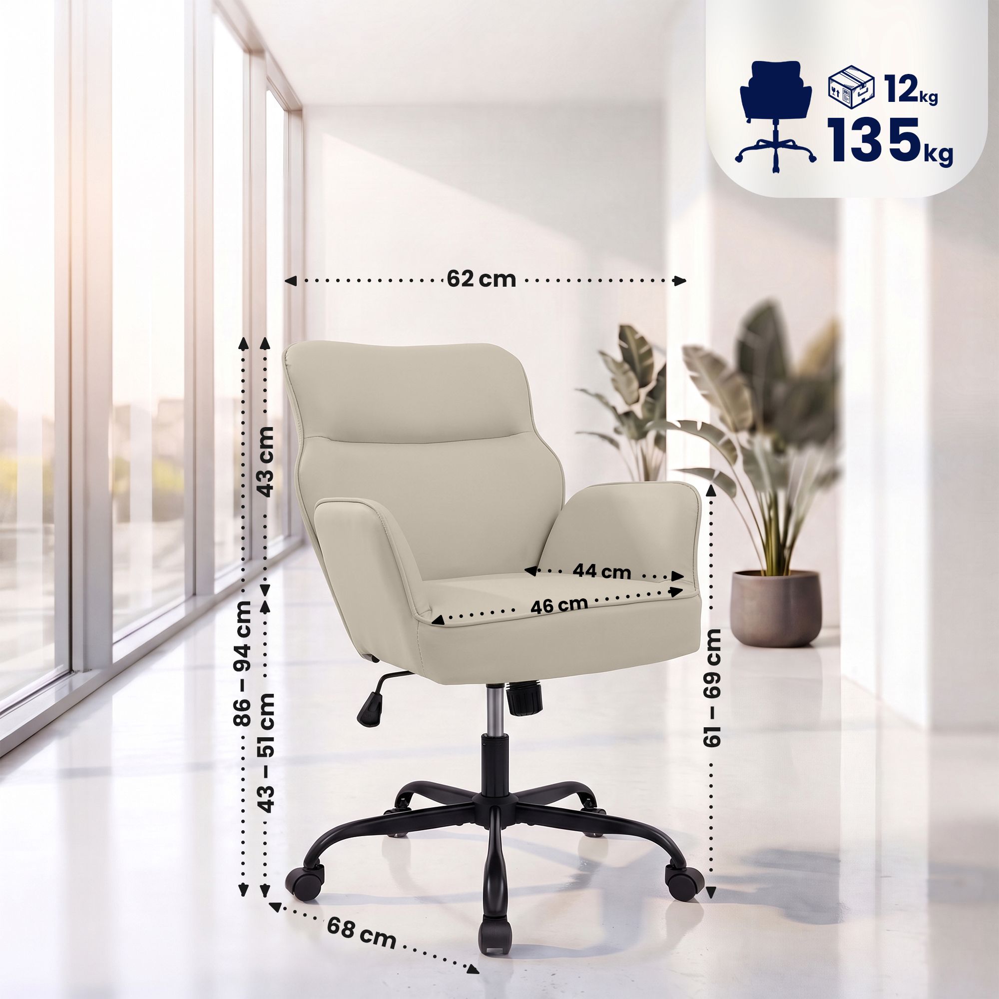 Bürostuhl Amado Lederoptik