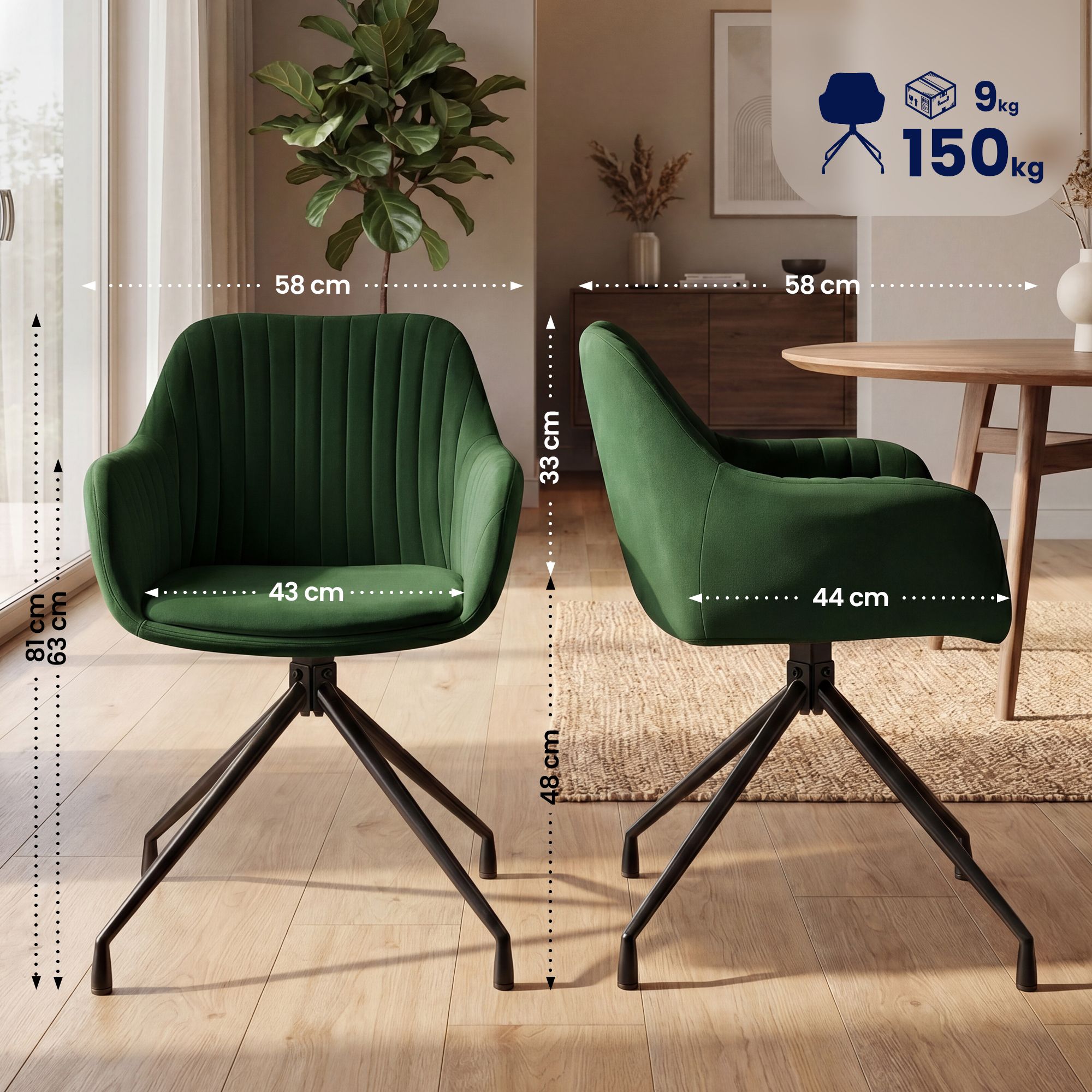 2er Set Esszimmerstühle Novanis