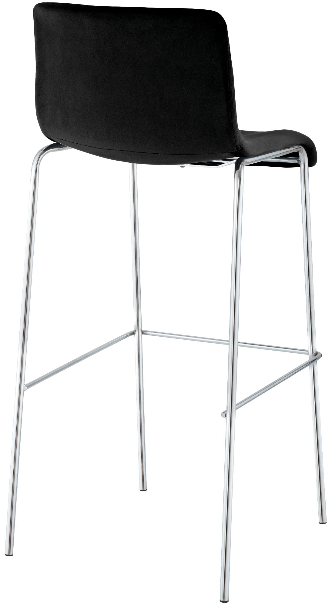 Barhocker Hover Samt Vierfußgestell Chrom
