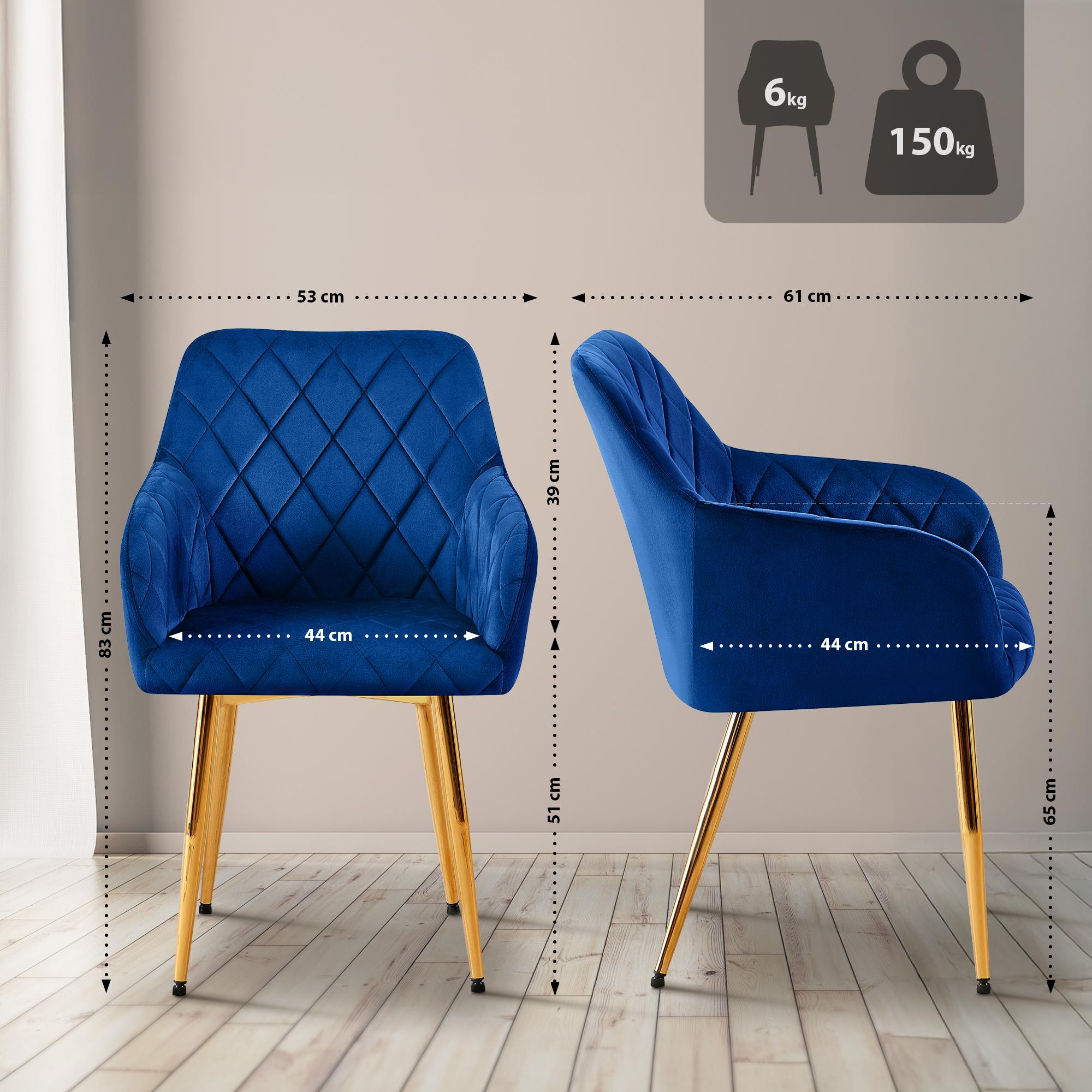2er Set Esszimmerstühle Monett Samt