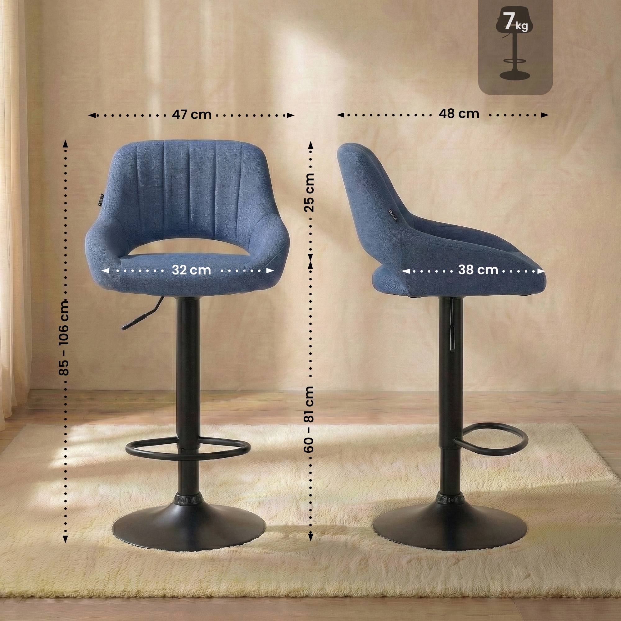 2er Set Barhocker Milet Stoff