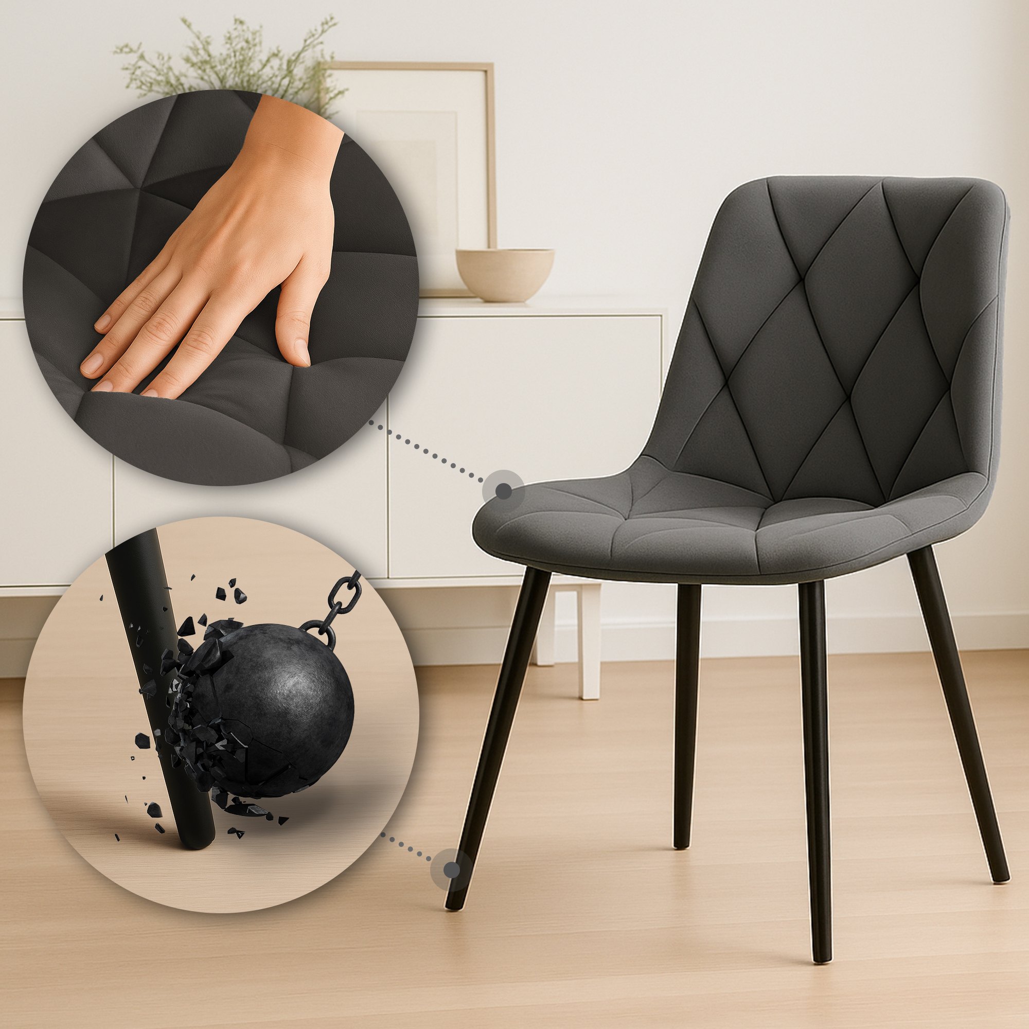 2er Set Esszimmerstuhl Clairton