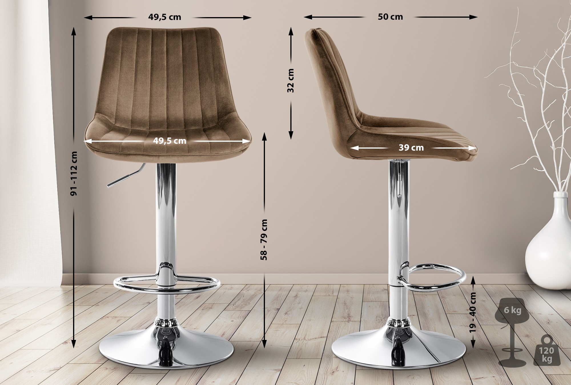 Barhocker Toni Samt