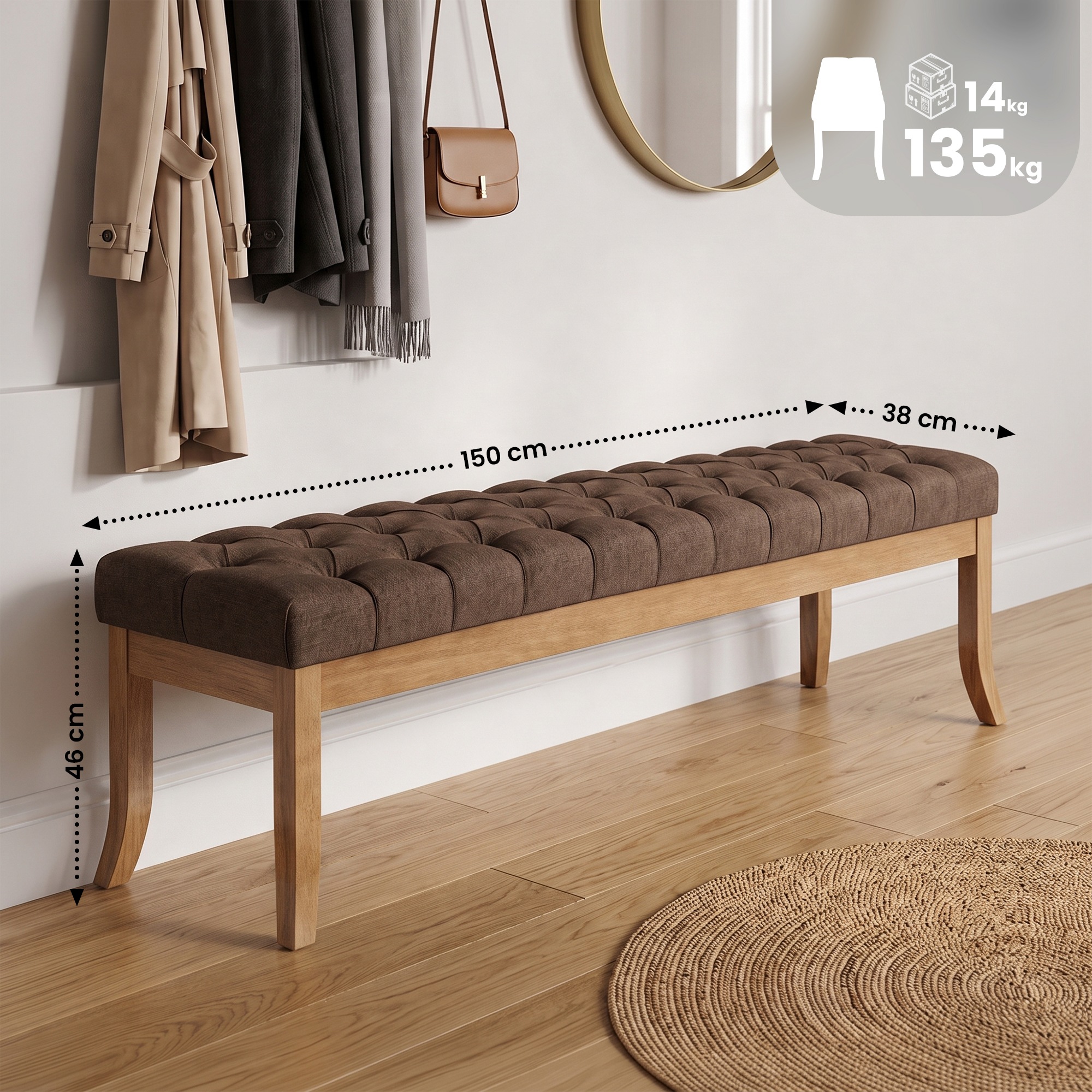 Sitzbank Ramses Stoff antik-hell