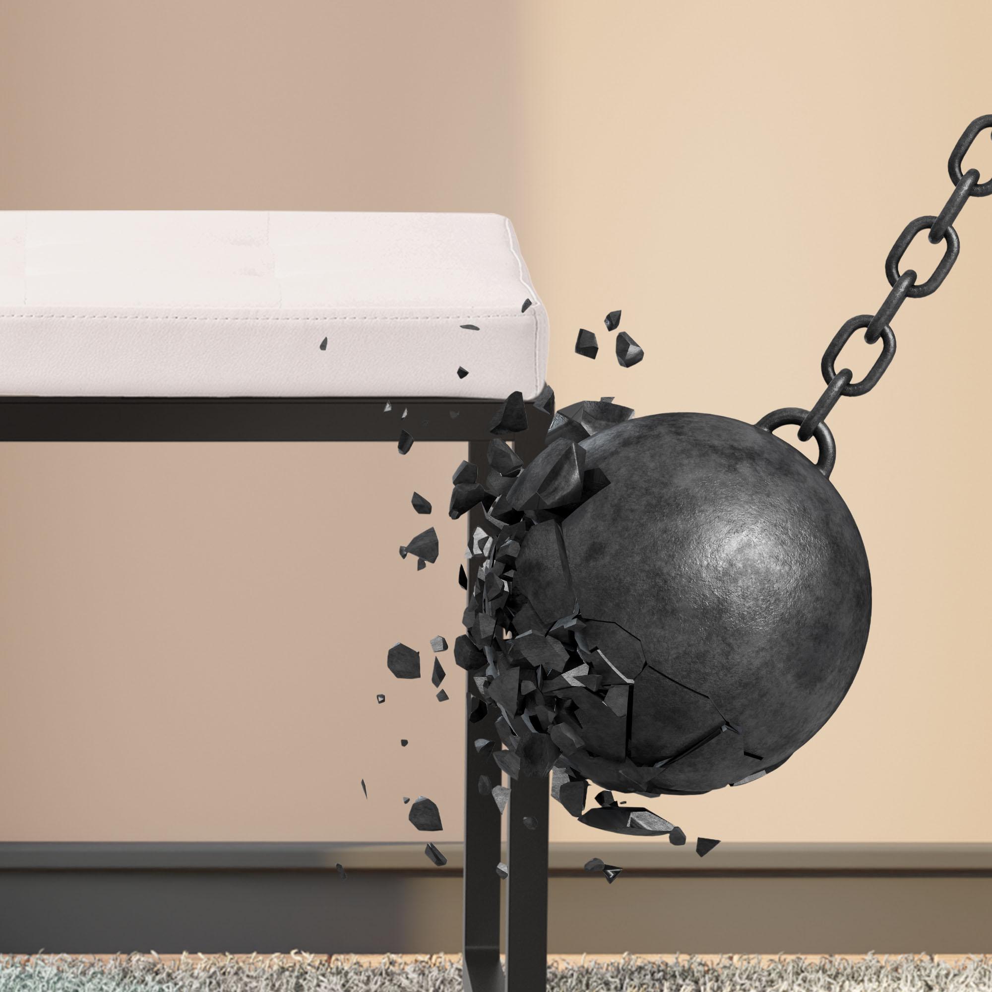 Sitzbank Barci mit schwarzem Gestell