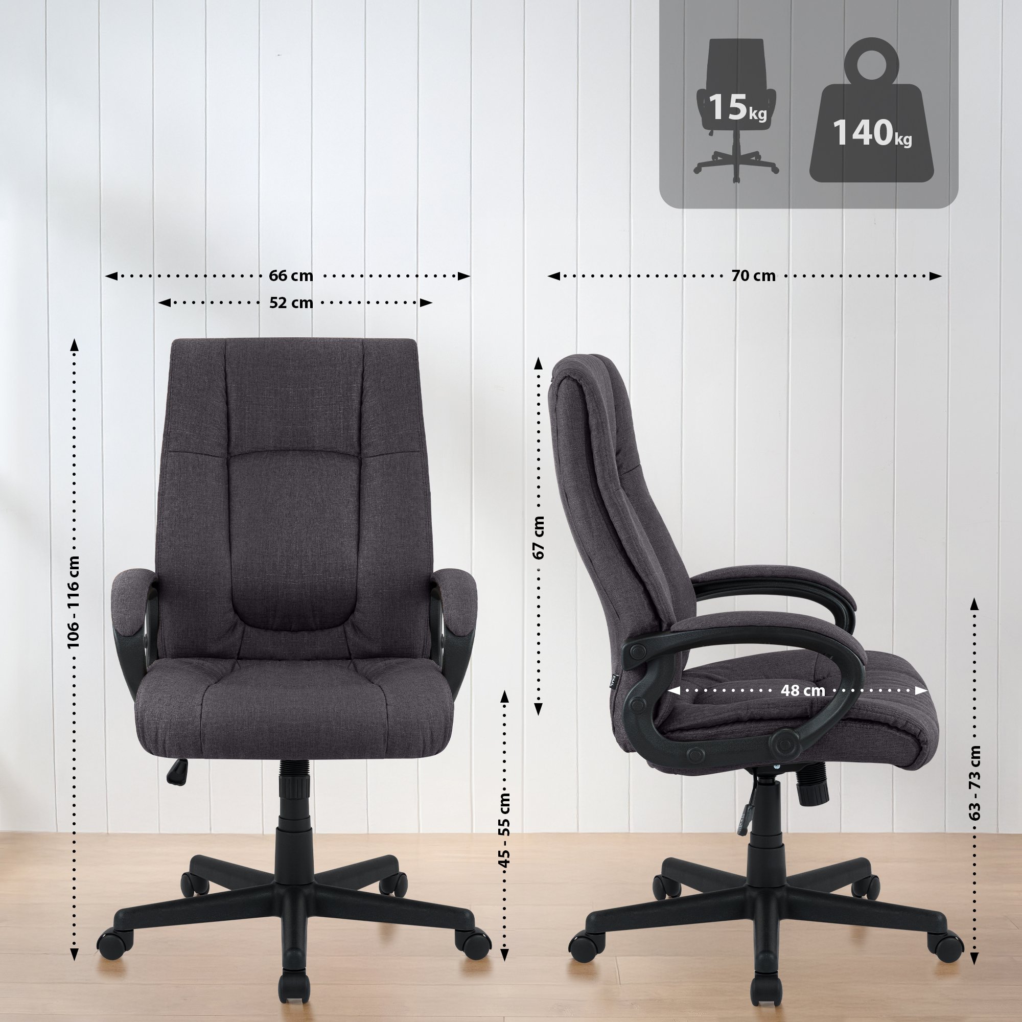Bürostuhl XL Sparta Stoff