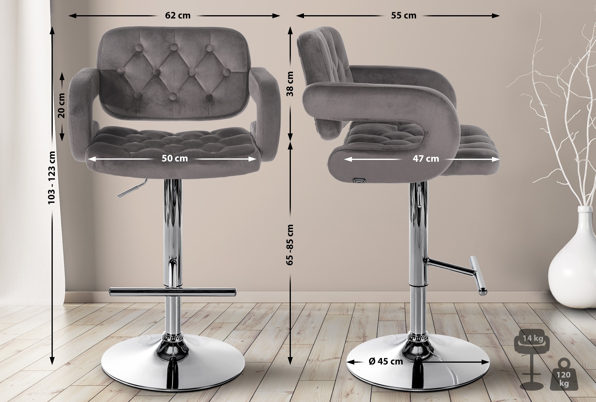 Barhocker Dublin Samt