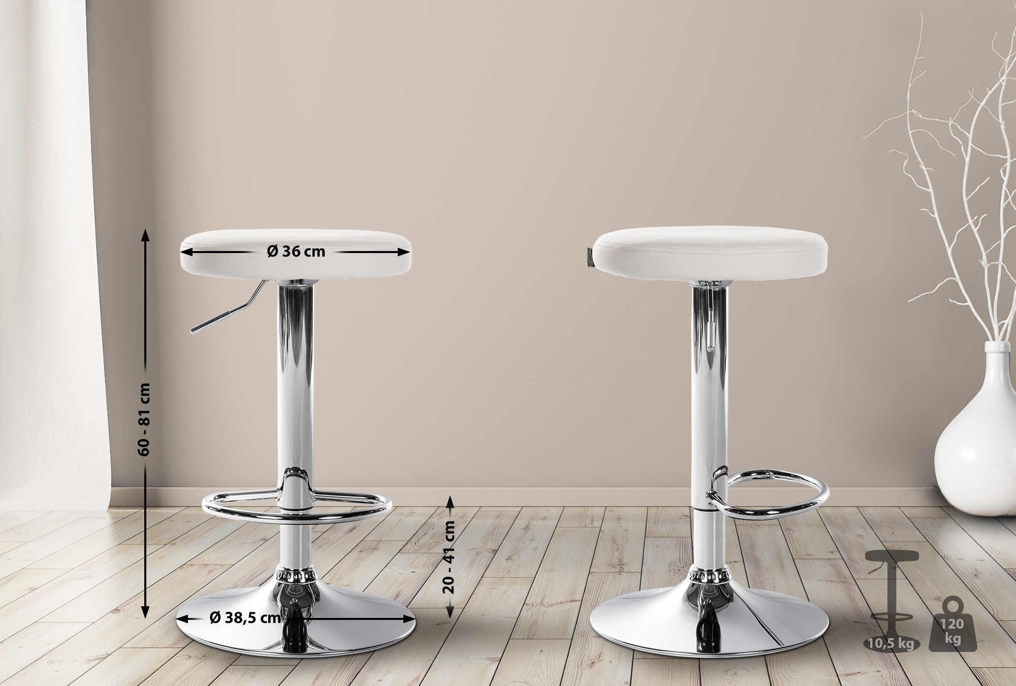2er Set Barhocker Ponte Kunstleder