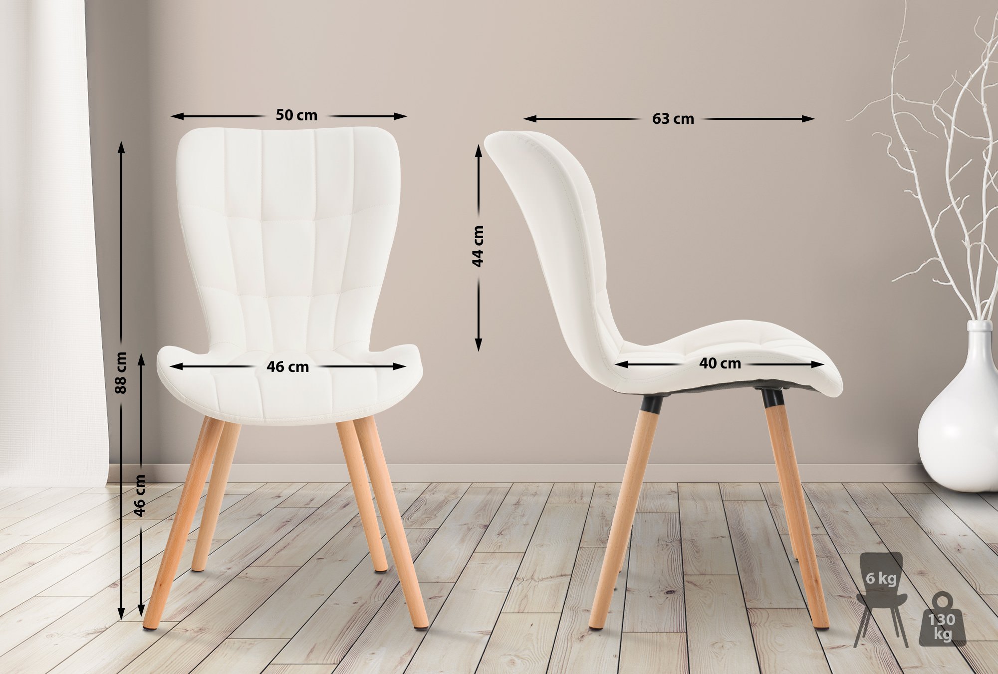 2er Set Esszimmerstuhl Elda