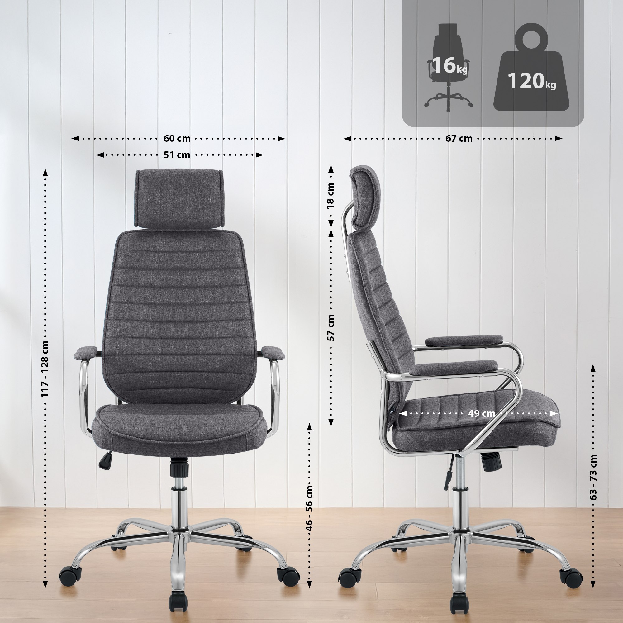 Bürostuhl Rako Stoff