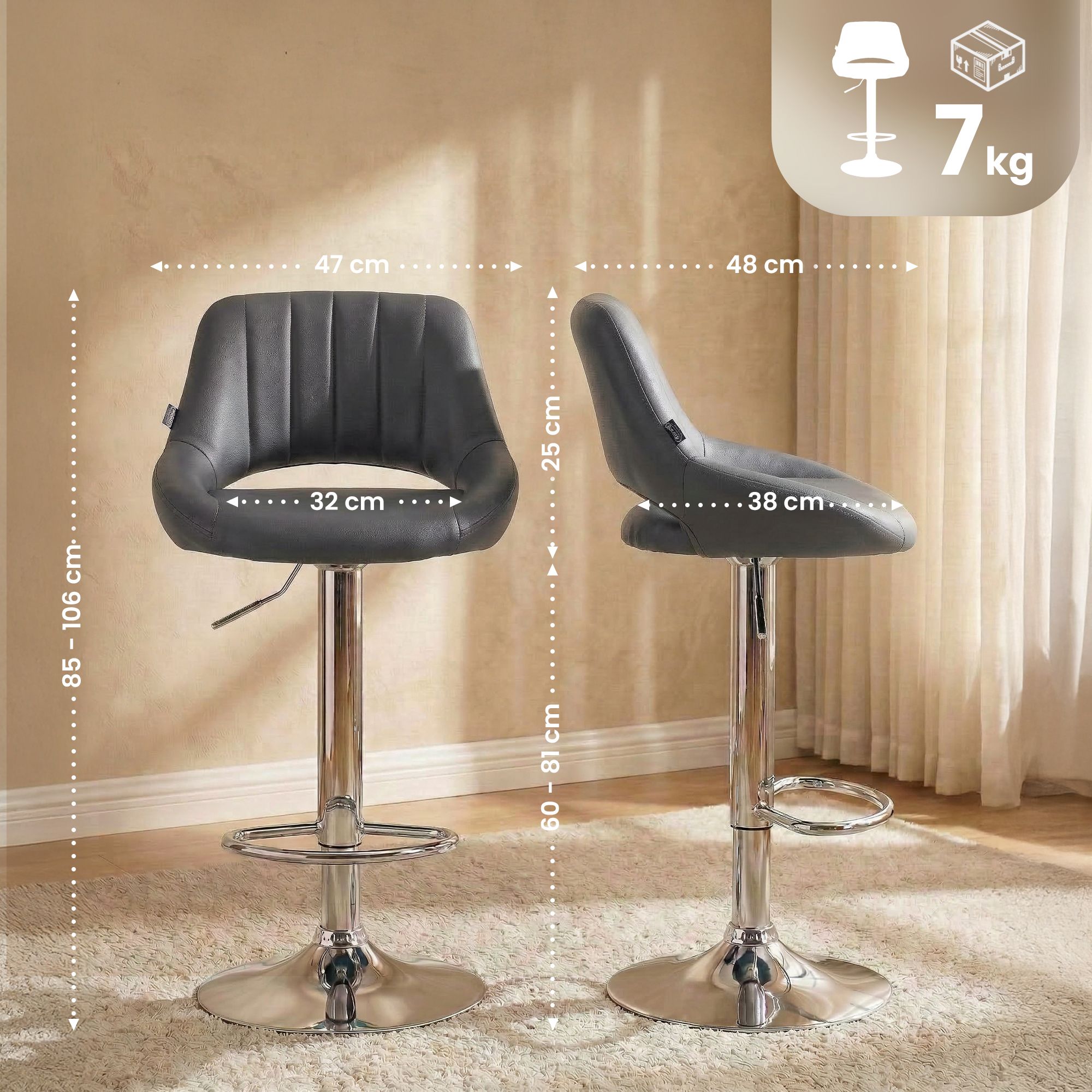 2er Set Barhocker Milet Kunstleder