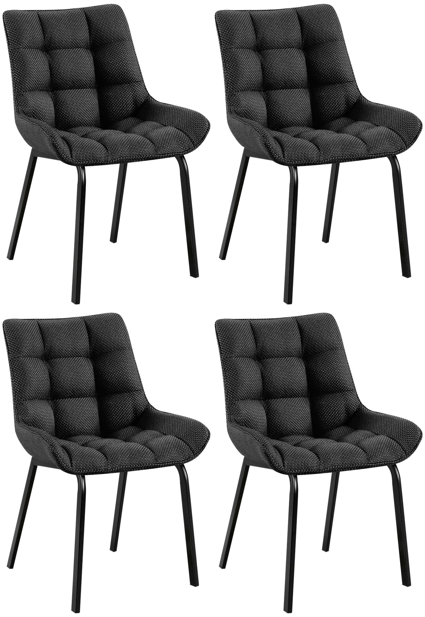 4er Set Esszimmerstuhl Saranda Stoff