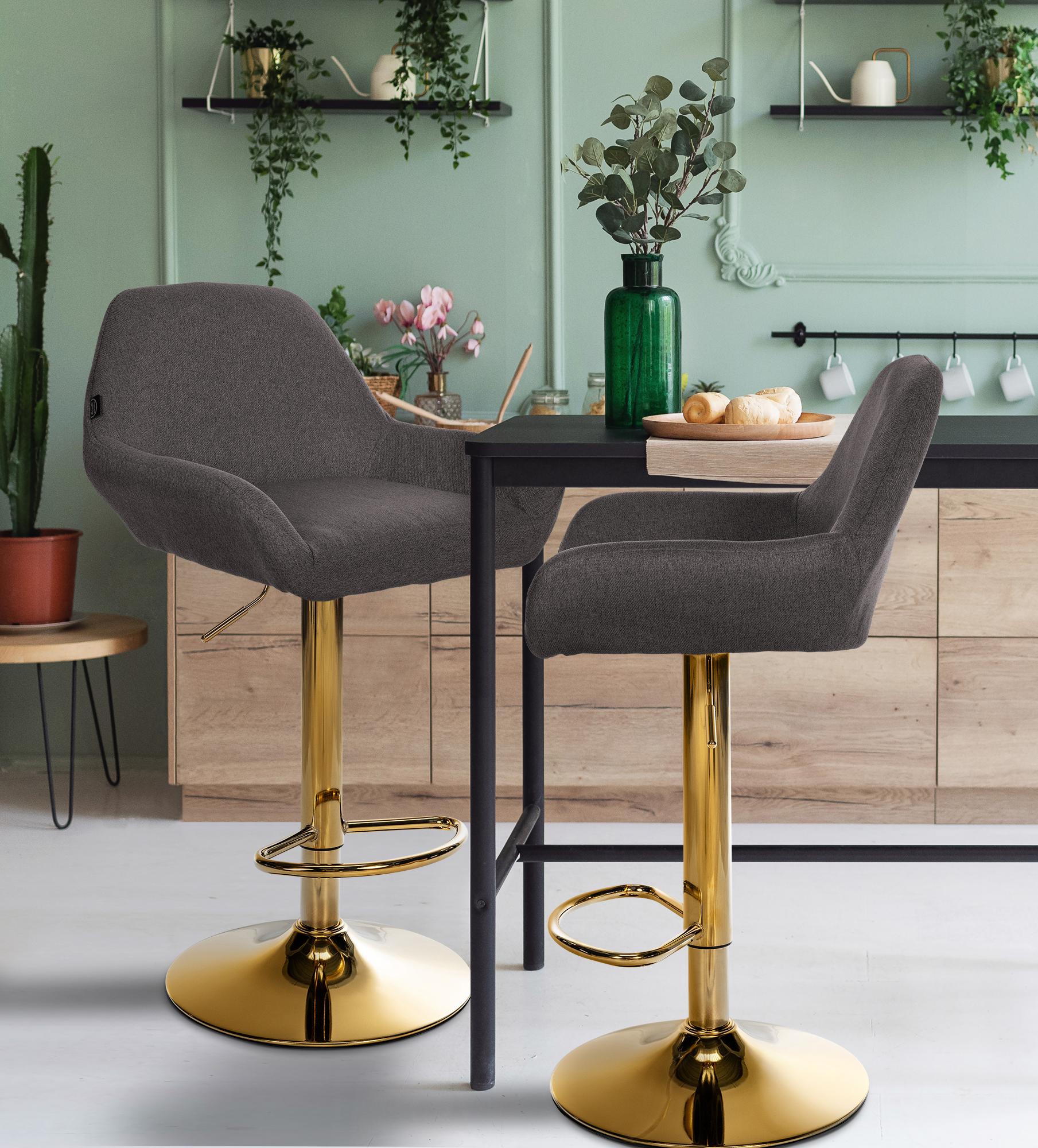 2er Set Barhocker Braga Gold Stoff