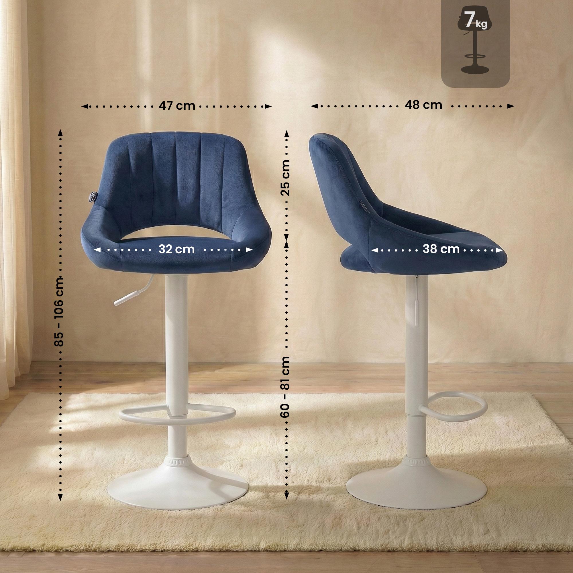 2er Set Barhocker Milet Samt