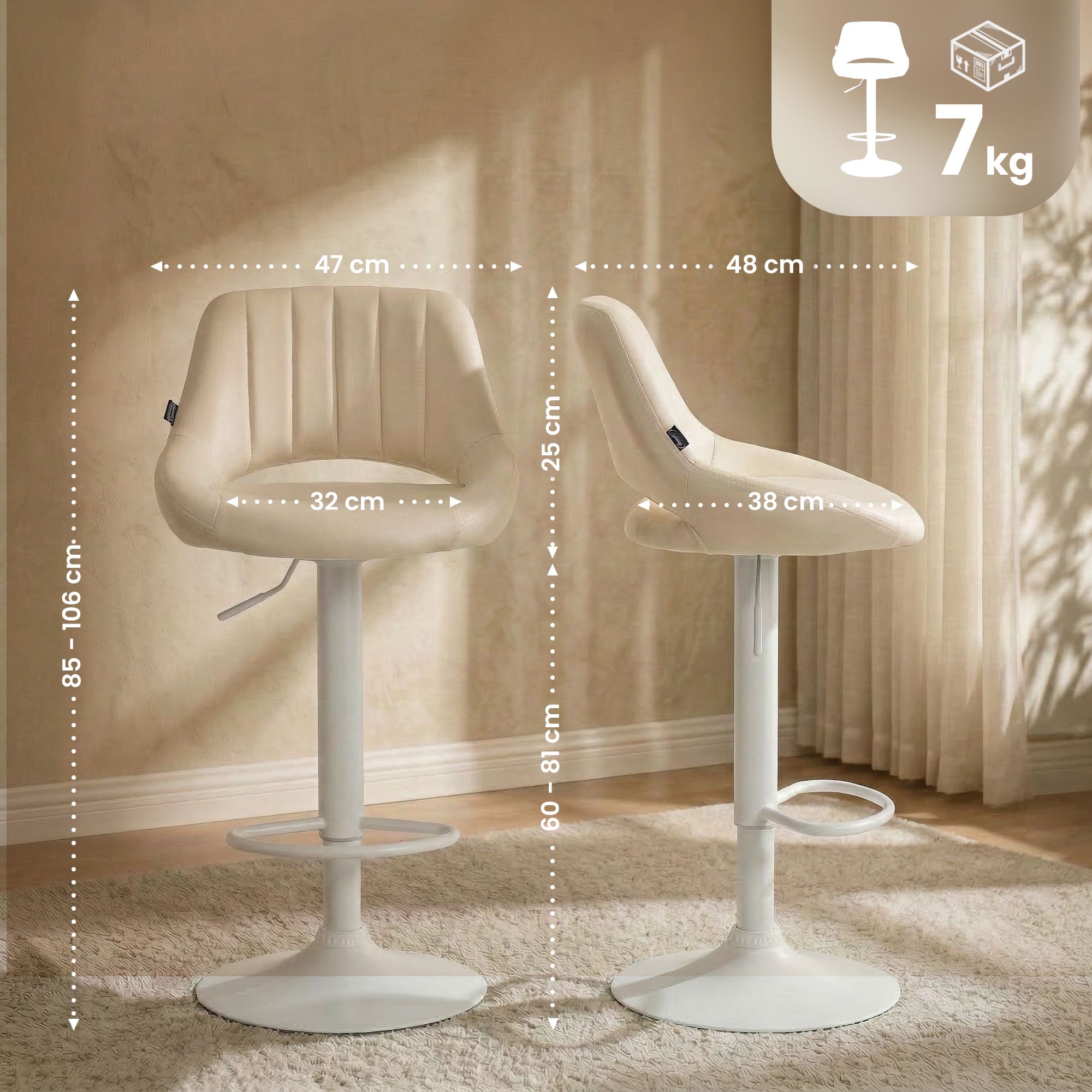 2er Set Barhocker Milet Kunstleder