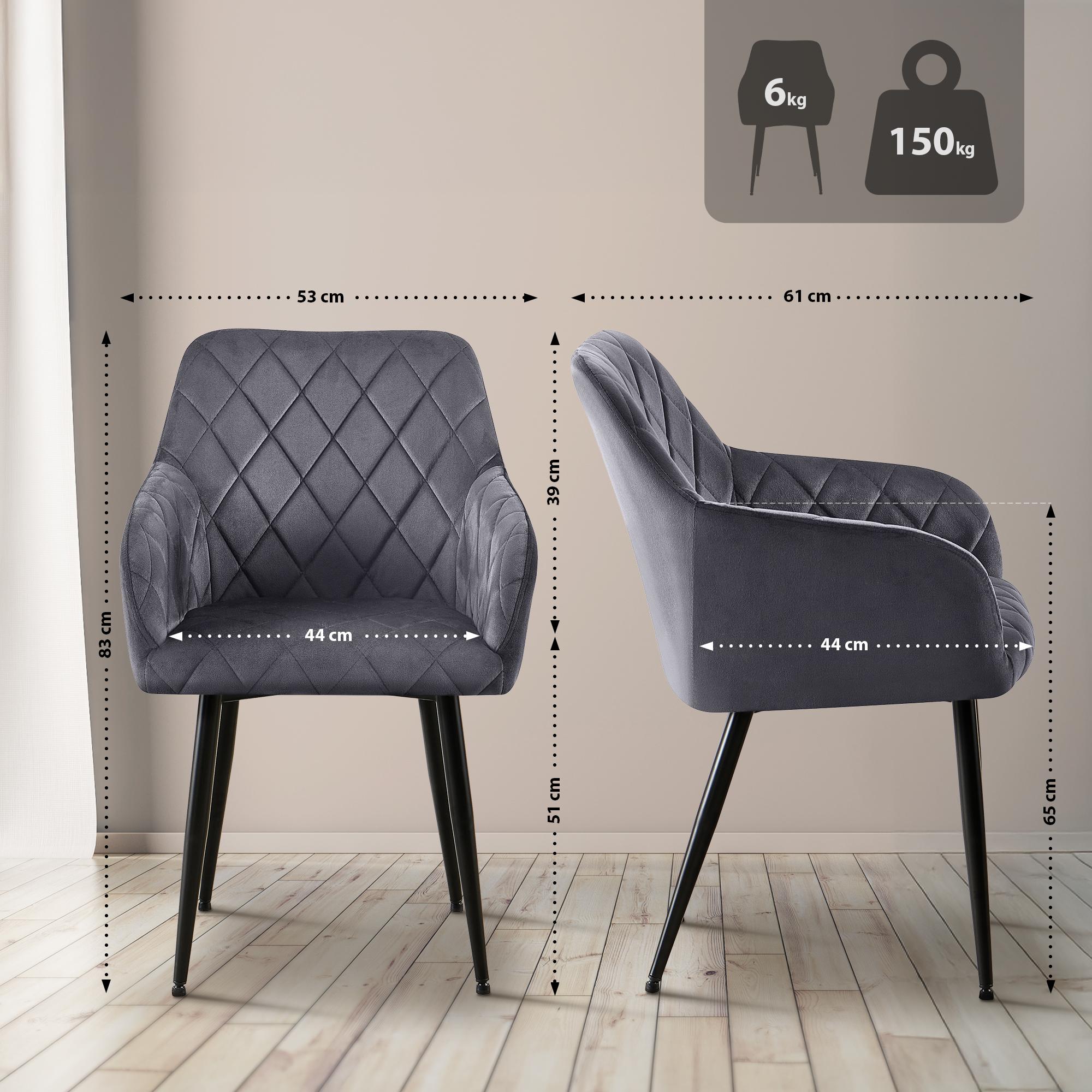 2er Set Esszimmerstühle Monett Samt