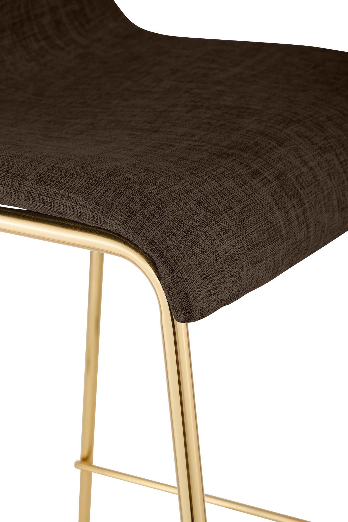 Barhocker Hover Stoff Vierfußgestell Gold