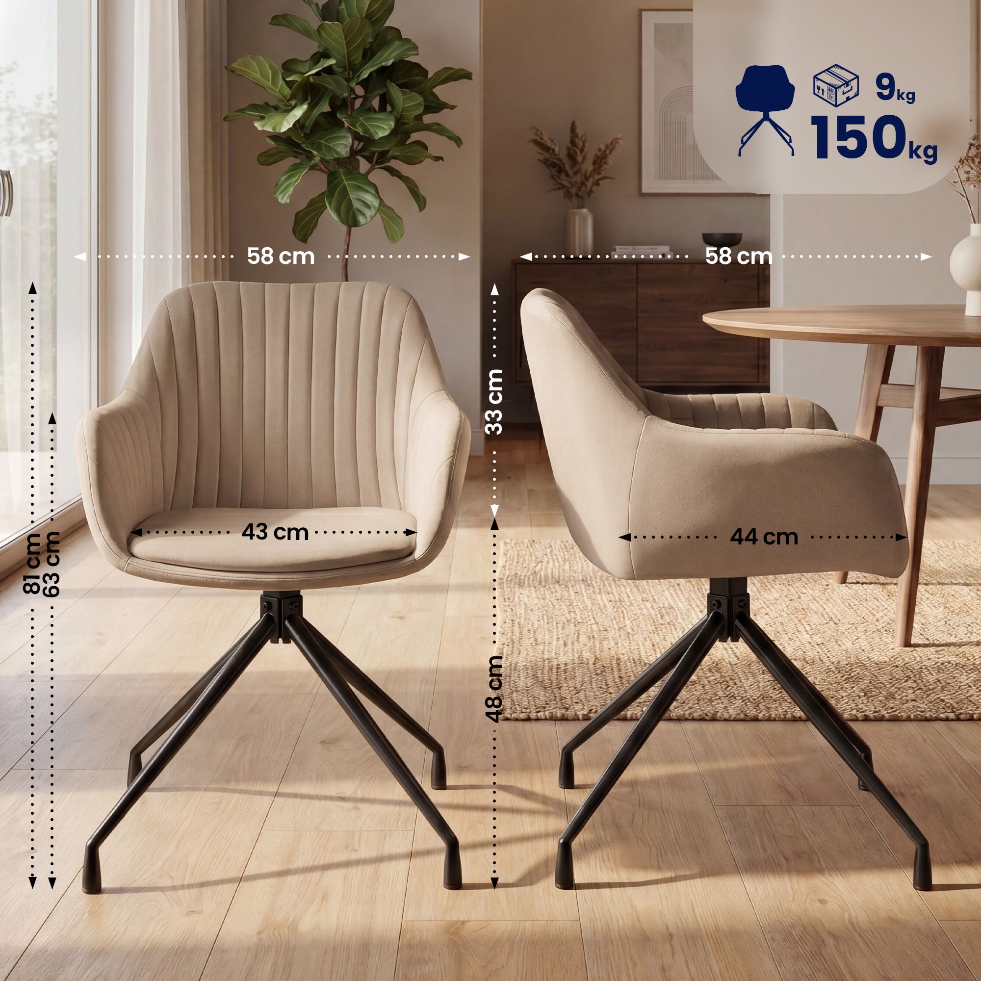 2er Set Esszimmerstühle Novanis