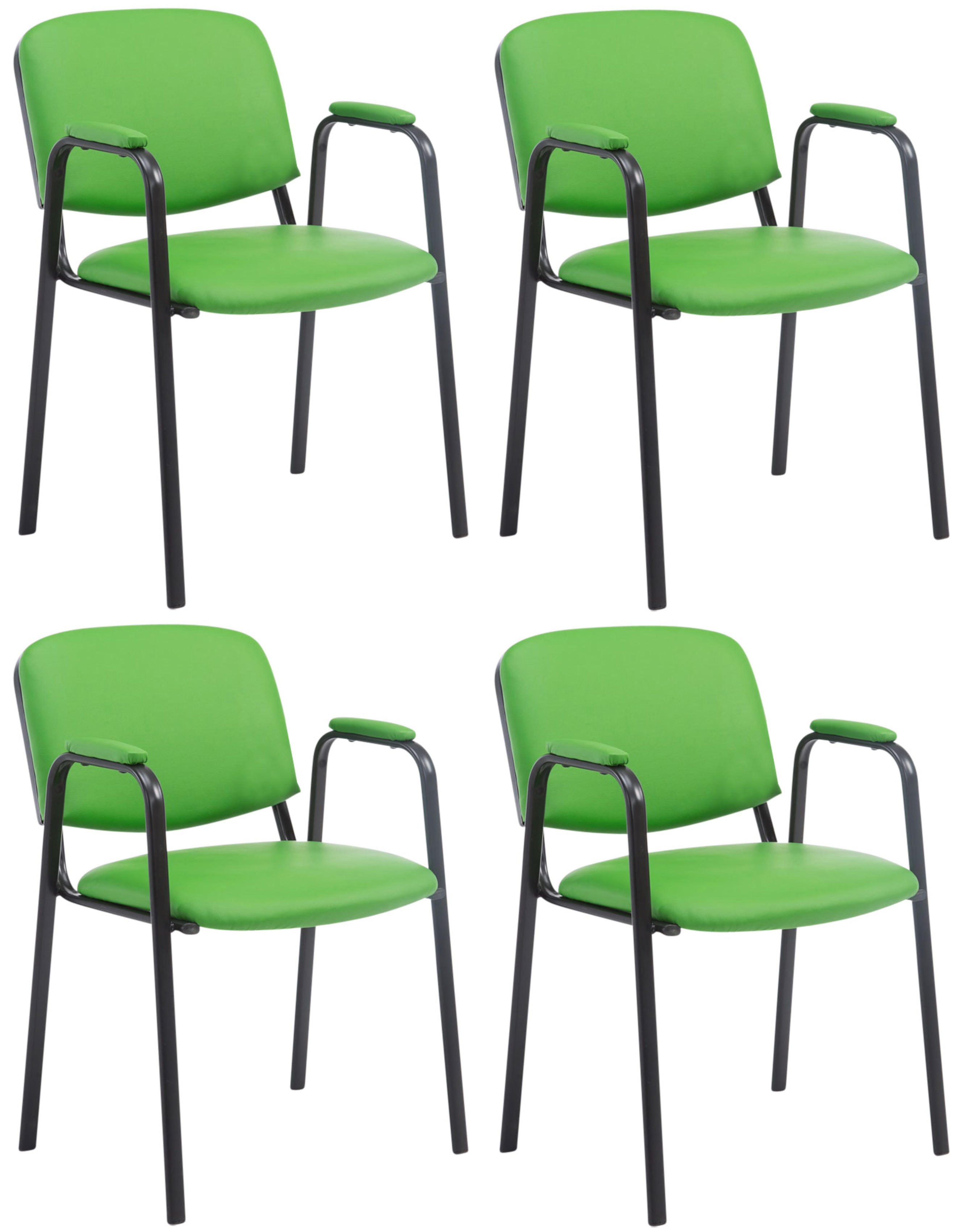 4er Set Stapelstühle Ken Pro Kunstleder