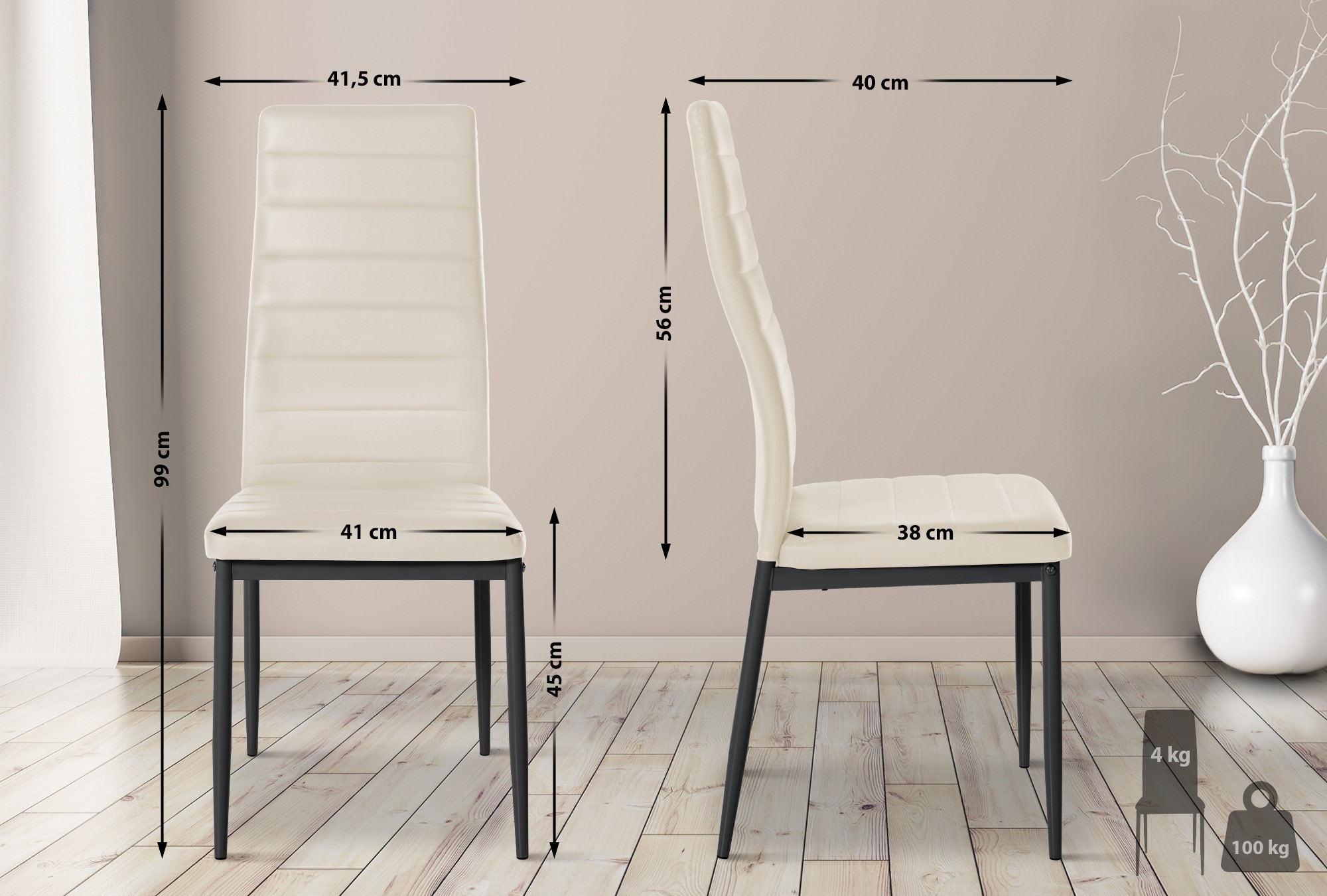 4er Set Esszimmerstühle Mayfair