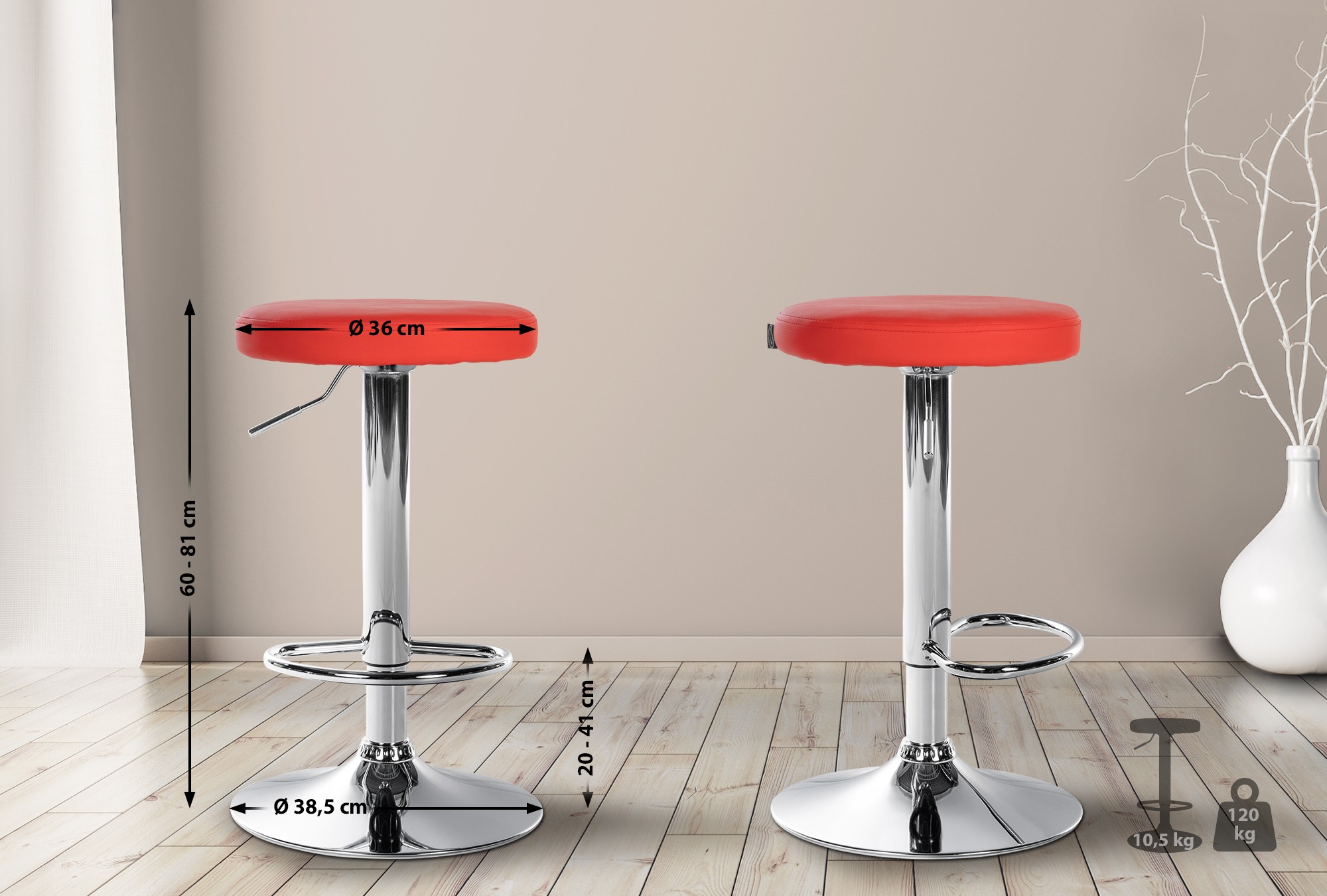 Barhocker Ponte Kunstleder-Bezug