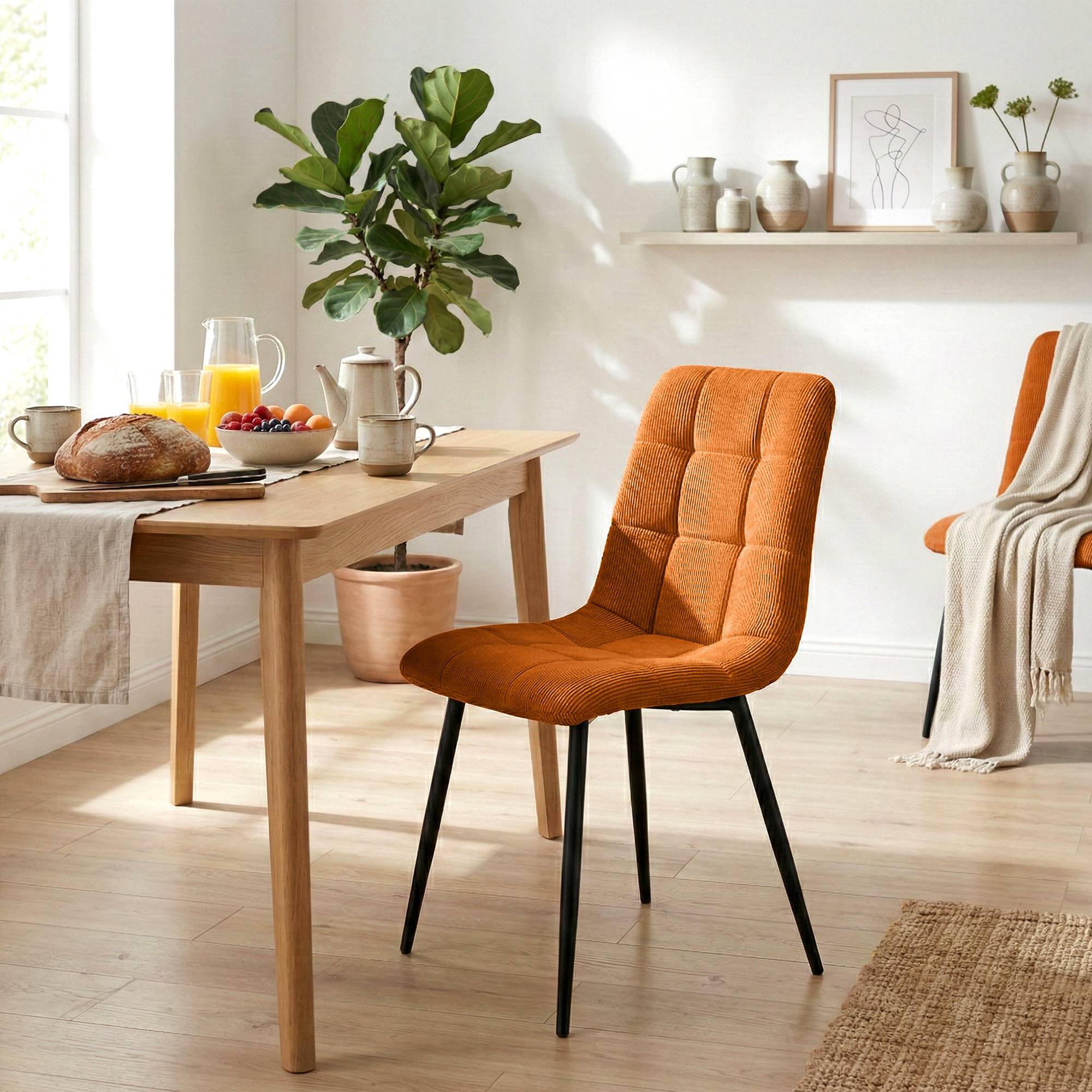 2er Set Esszimmerstühle Antibes Cord