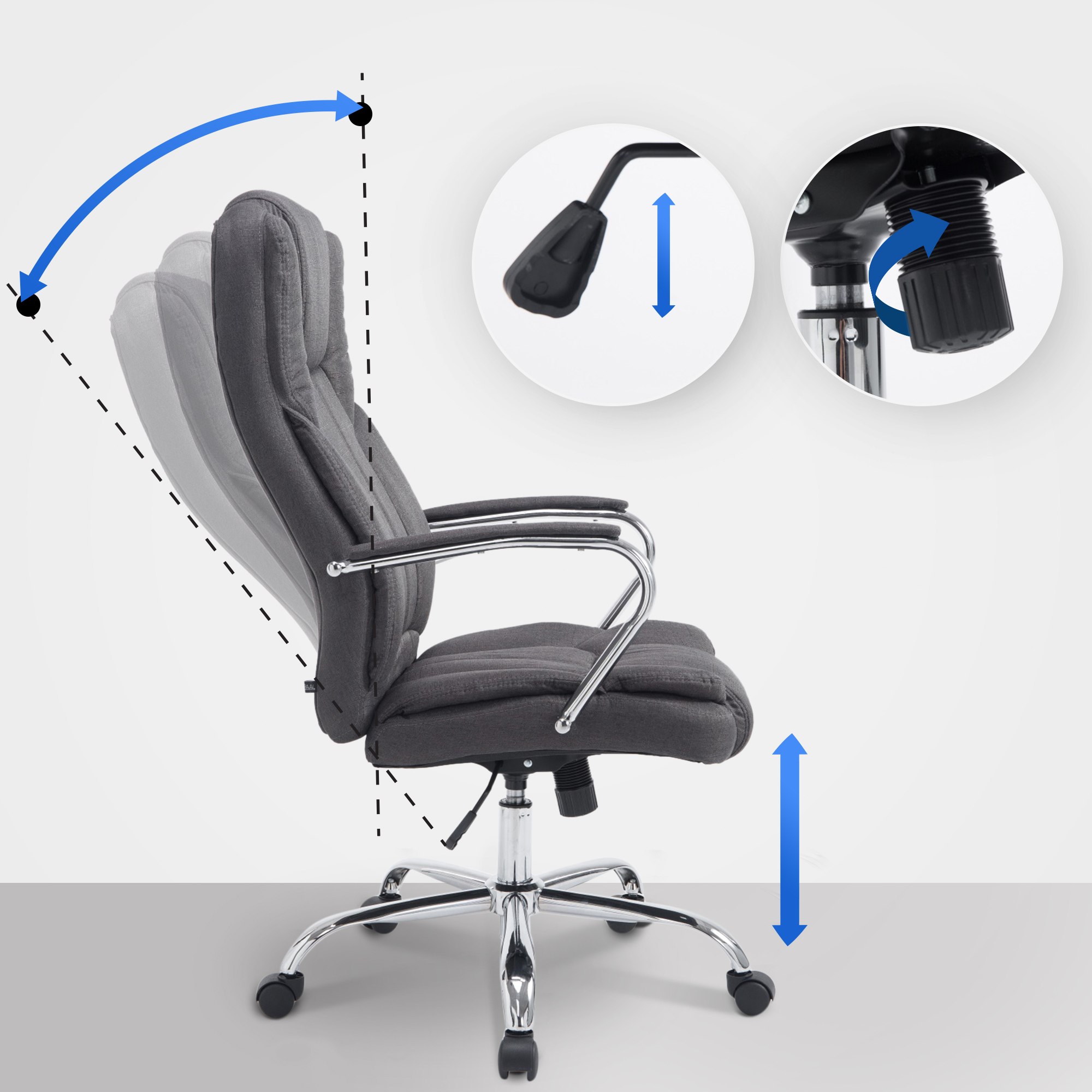 Bürostuhl XXL Xanthos Stoff
