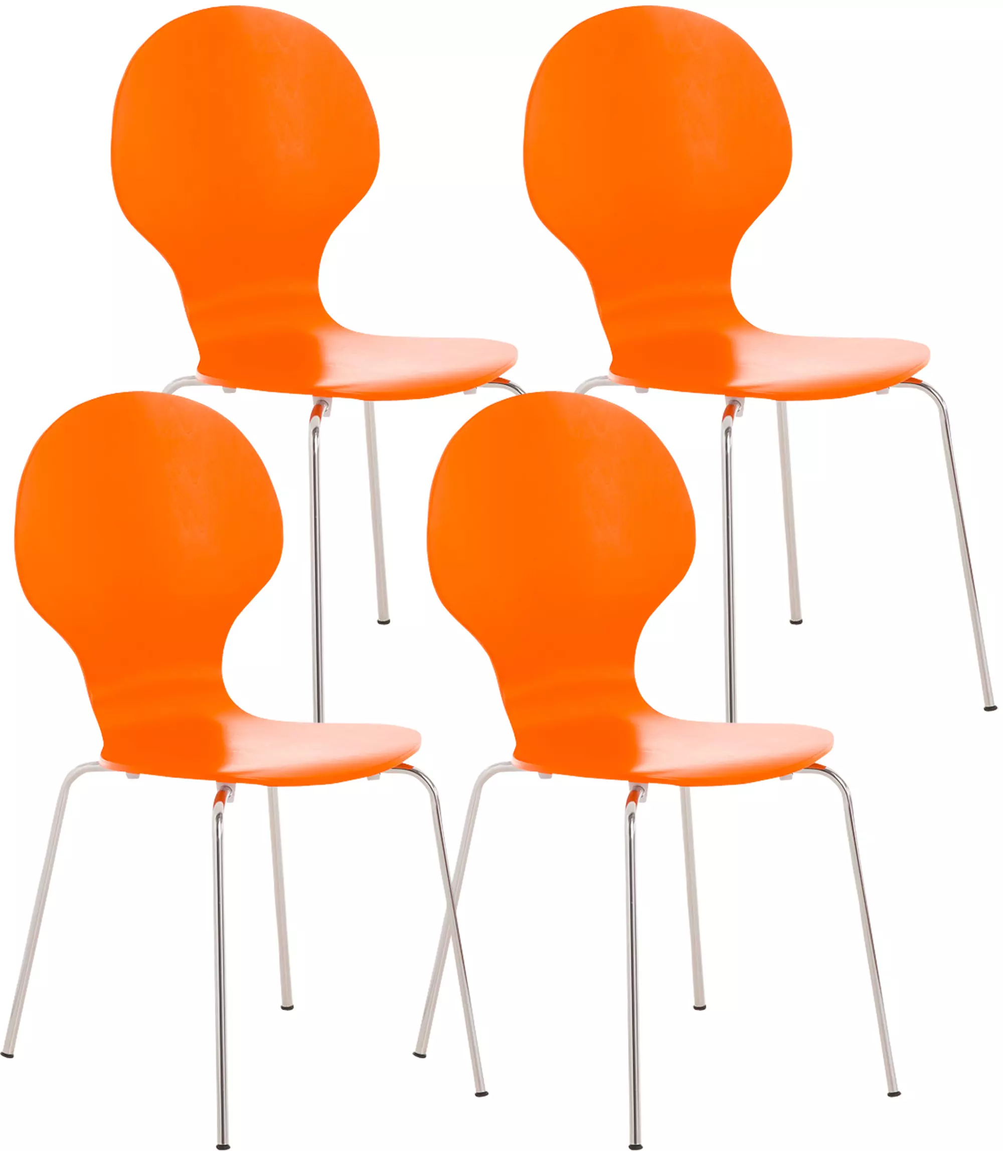 4x Stapelstuhl DIEGO orange