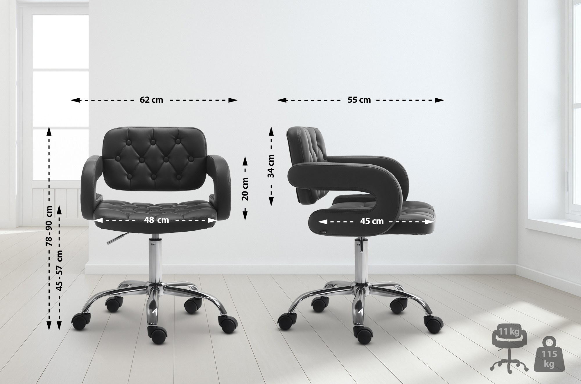 Arbeitshocker Dublin Kunstleder