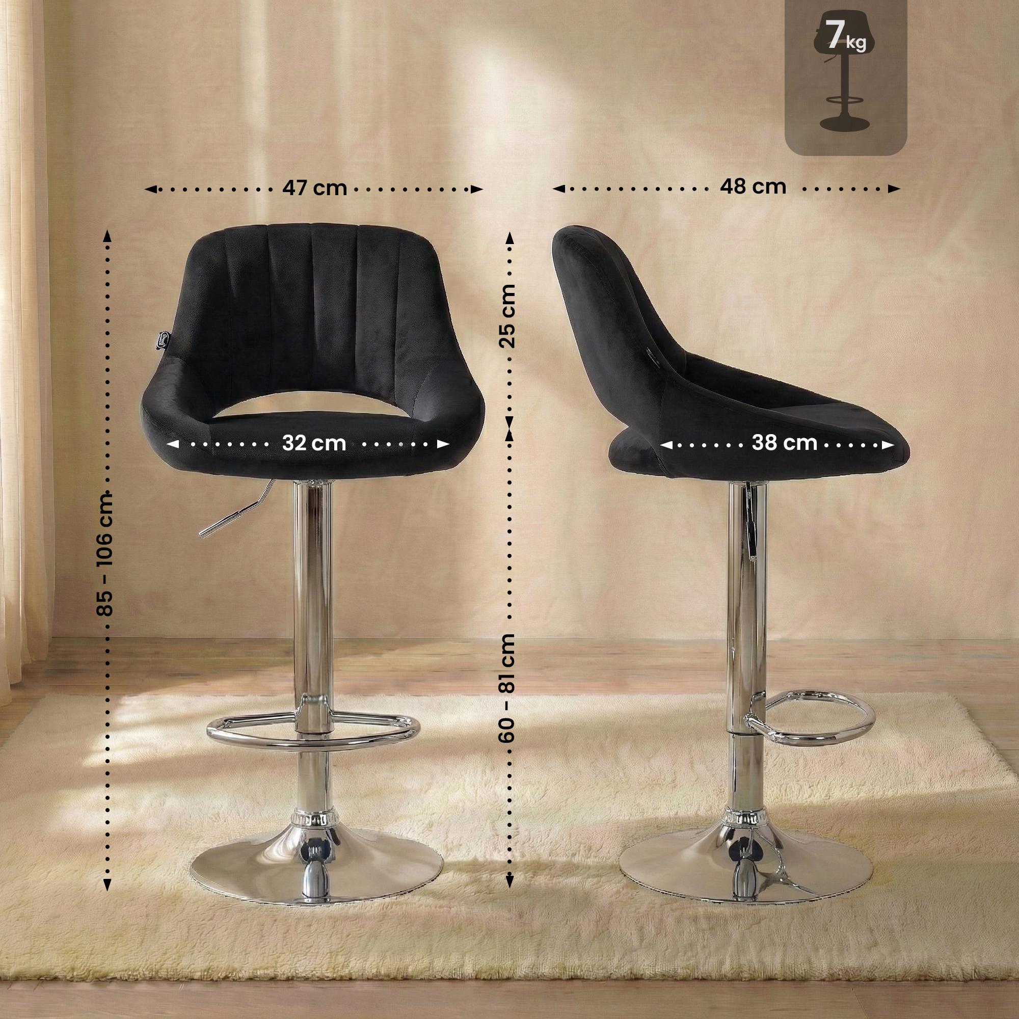 2er Set Barhocker Milet Samt