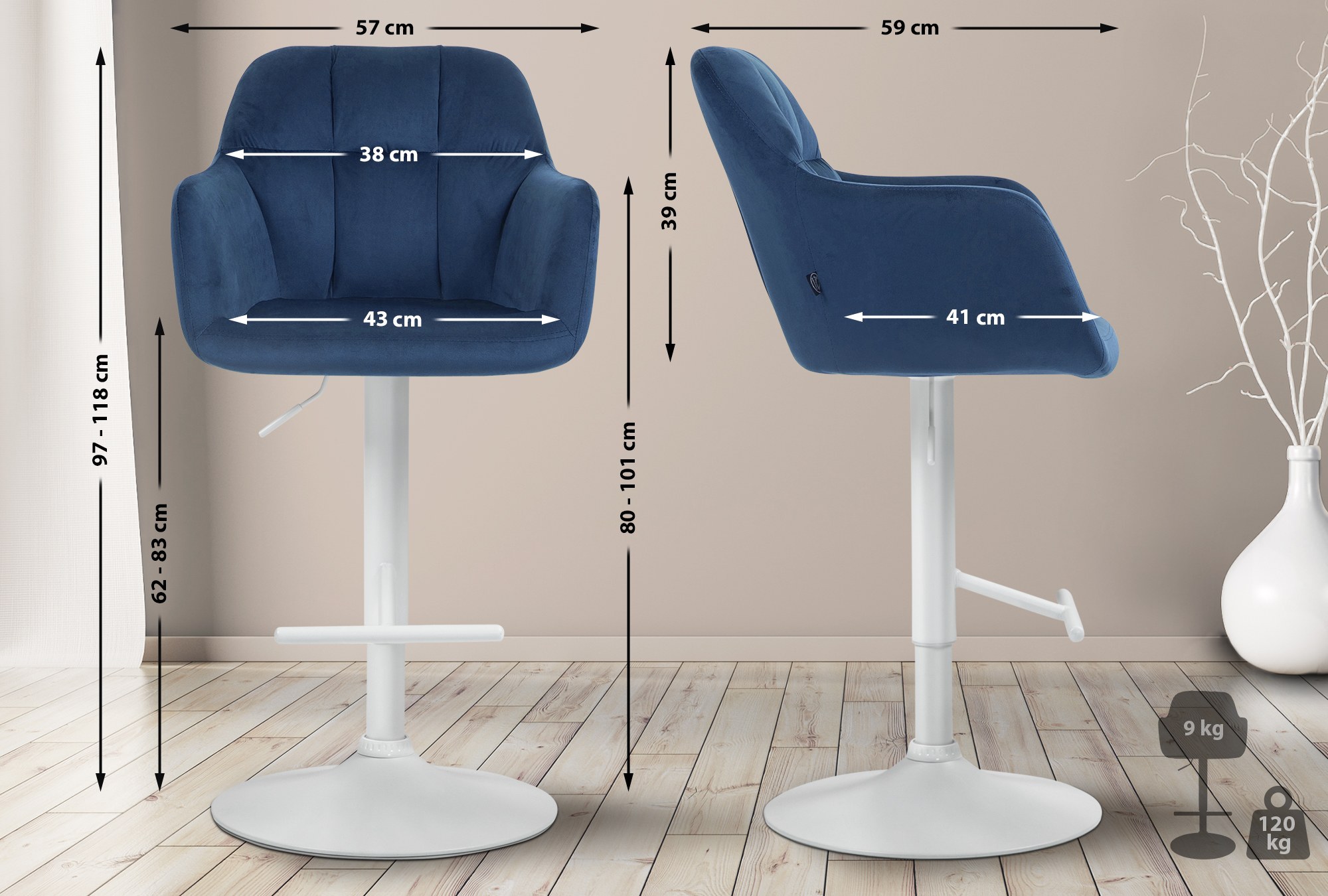 Barhocker Natoma Samt