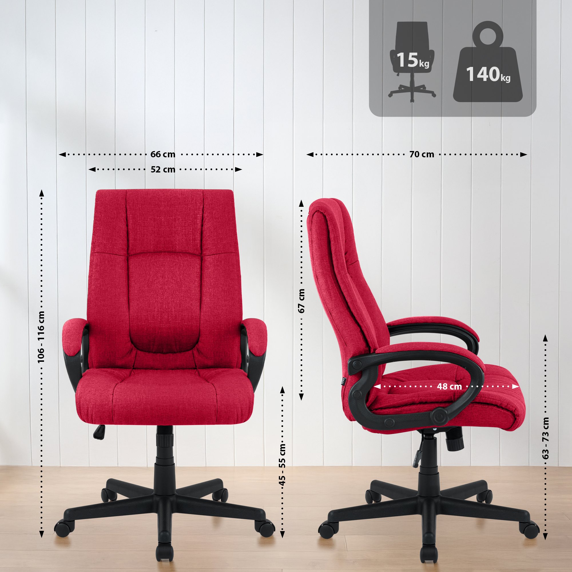 Bürostuhl XL Sparta Stoff
