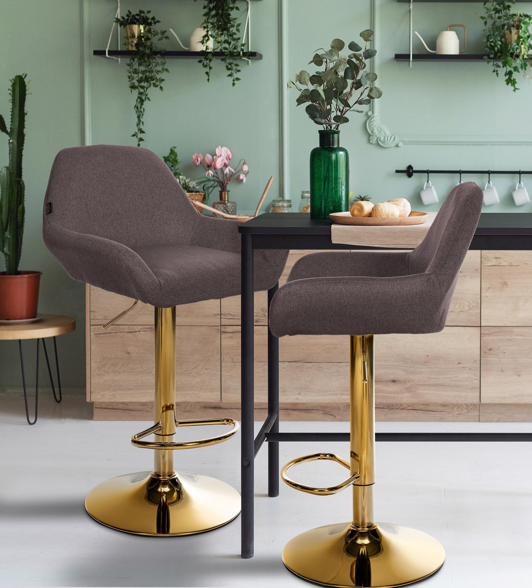 2er Set Barhocker Braga Gold Stoff