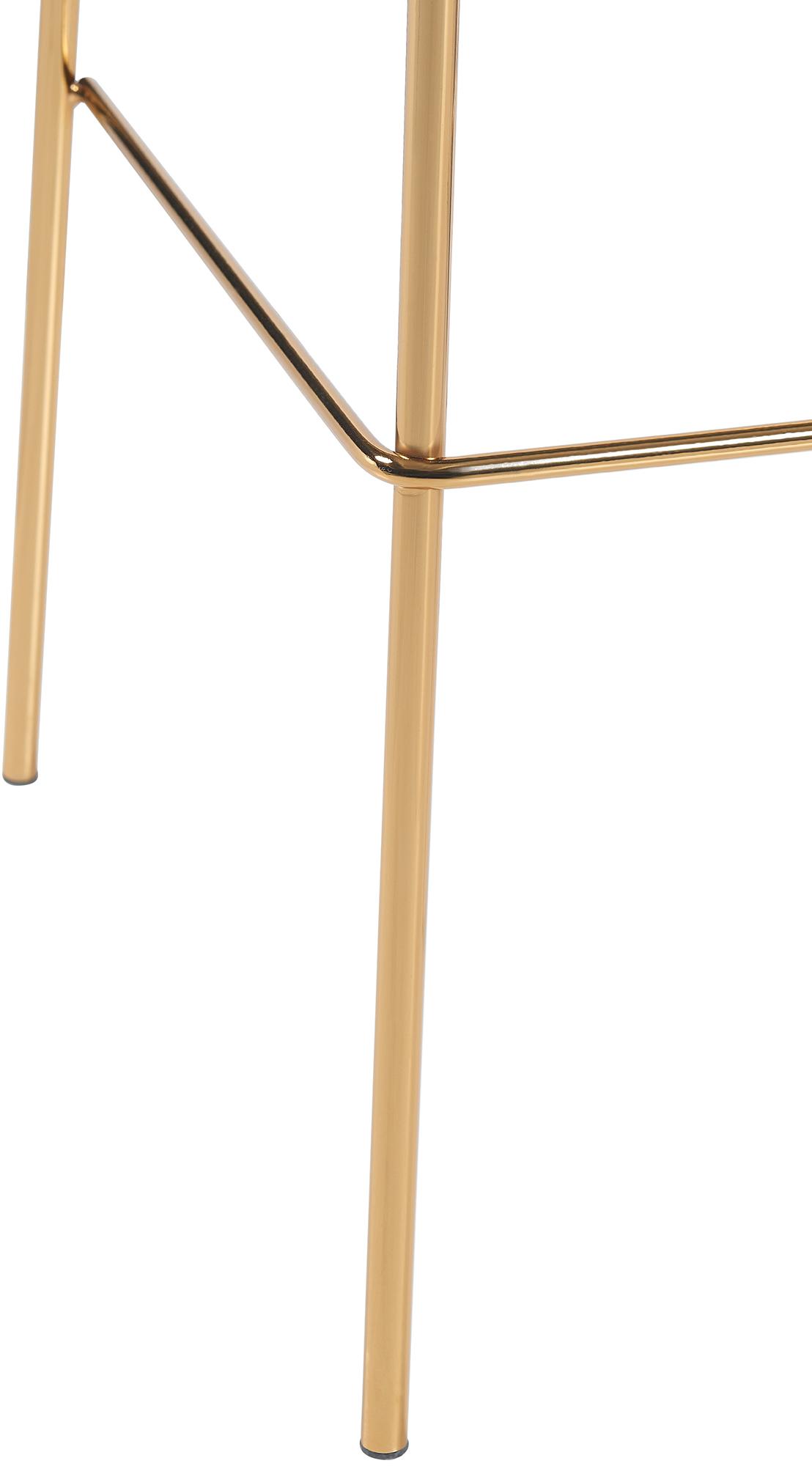 Barhocker Hoover Samt Vierfußgestell Gold