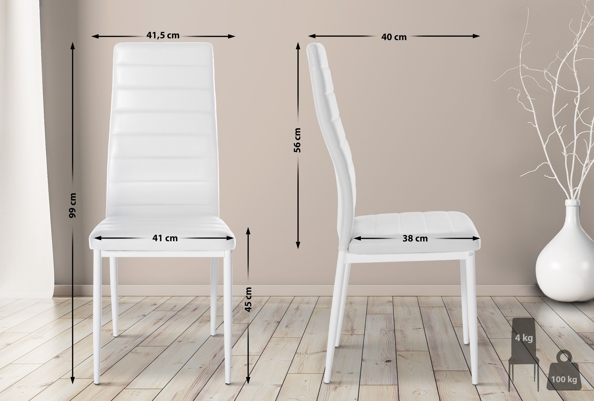 4er Set Esszimmerstühle Mayfair