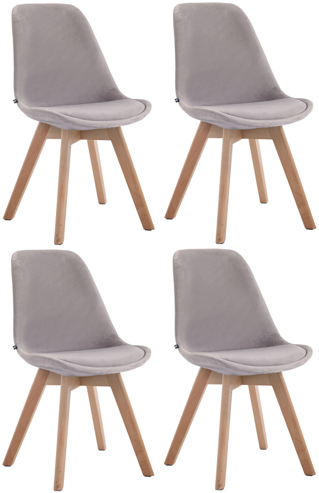 4er Set Besucherstühle Borneo Samt