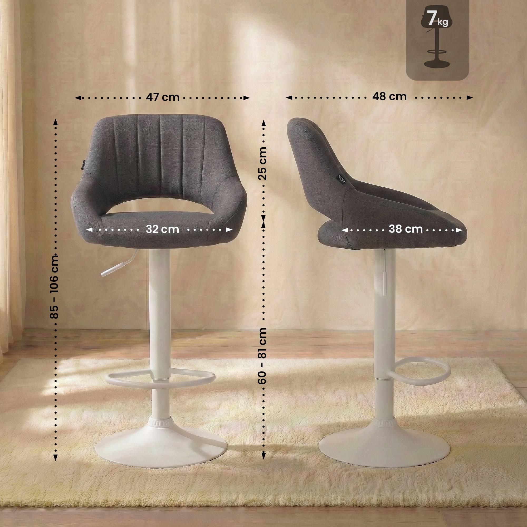2er Set Barhocker Milet Stoff