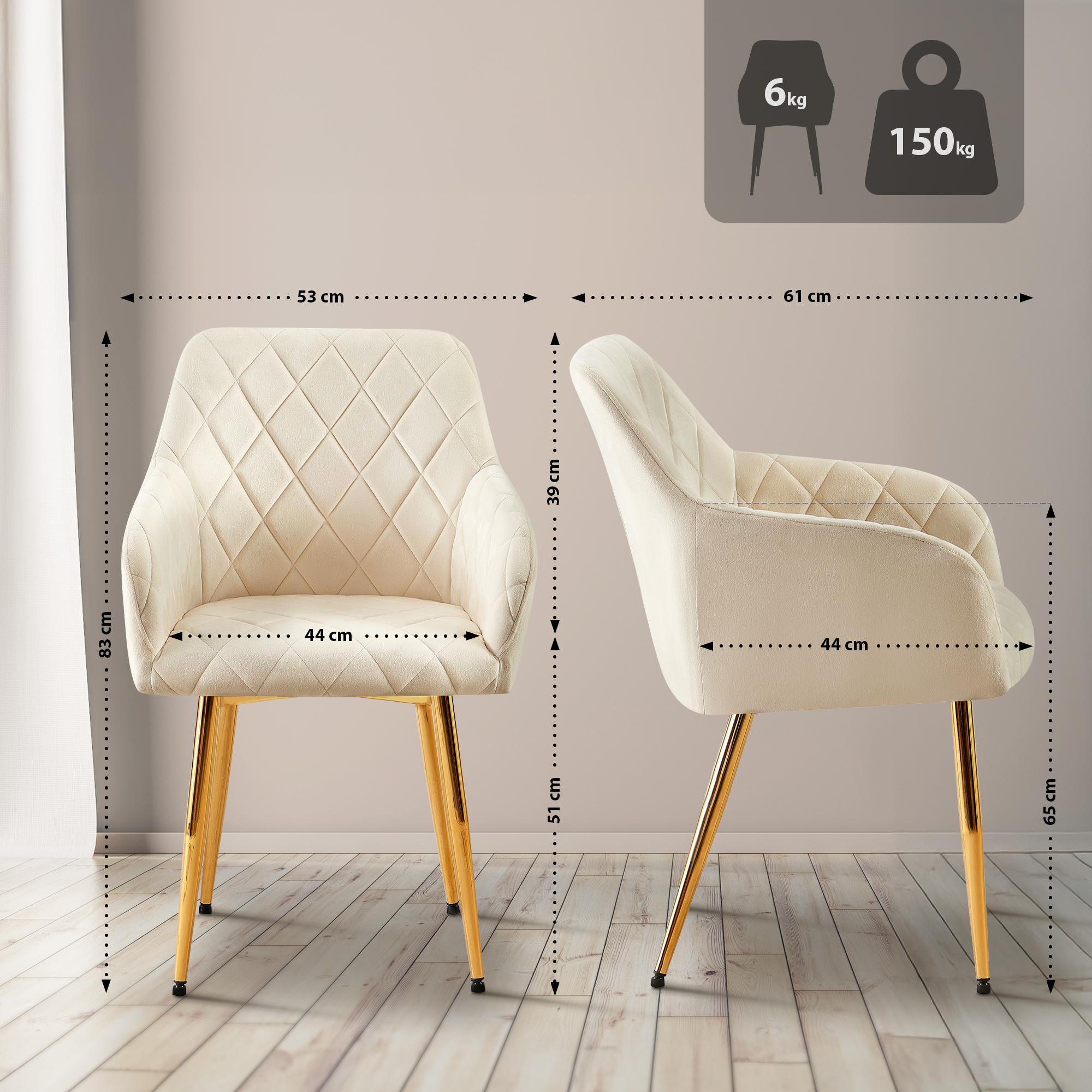 2er Set Esszimmerstühle Monett Samt