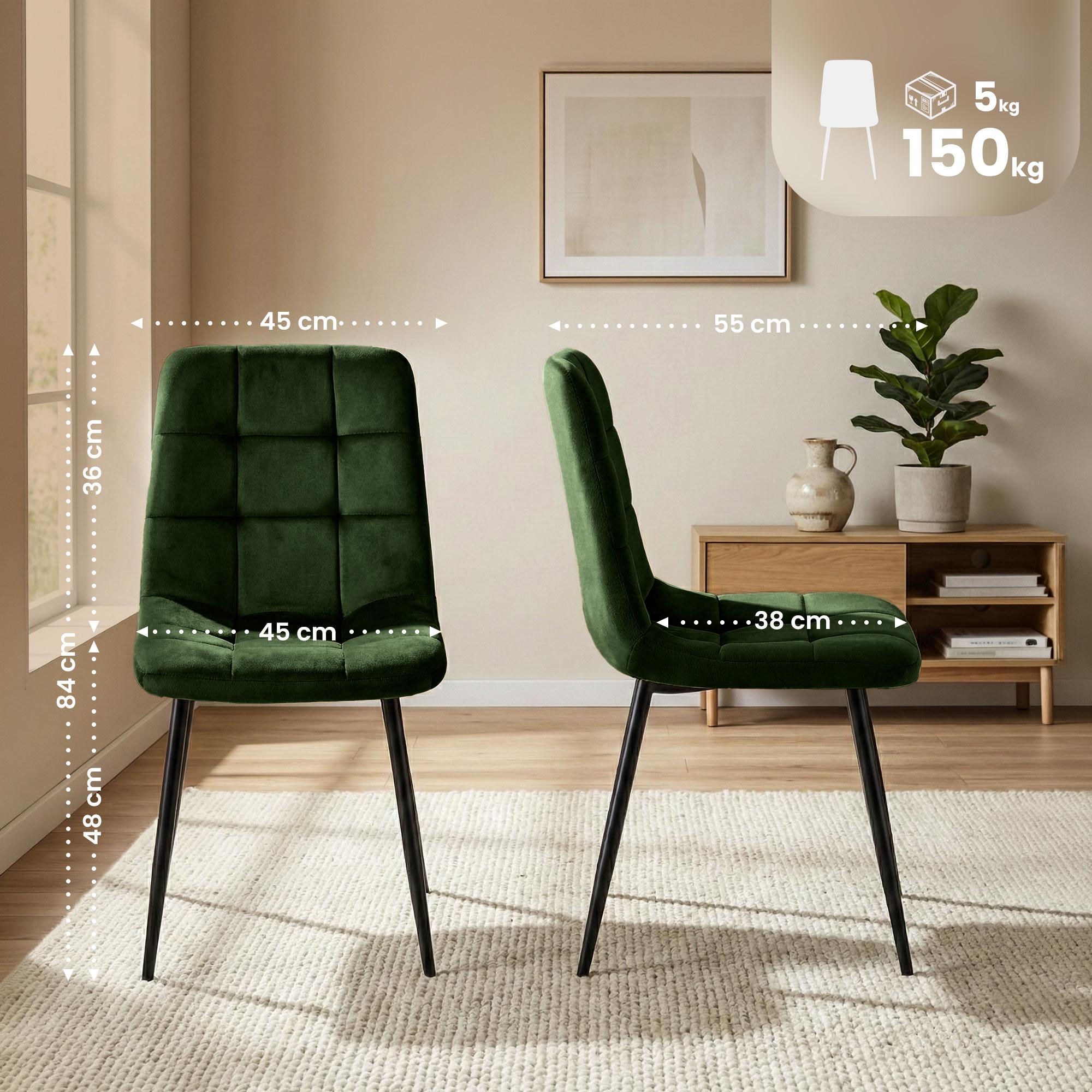 4er Set Esszimmerstühle Antibes Samt