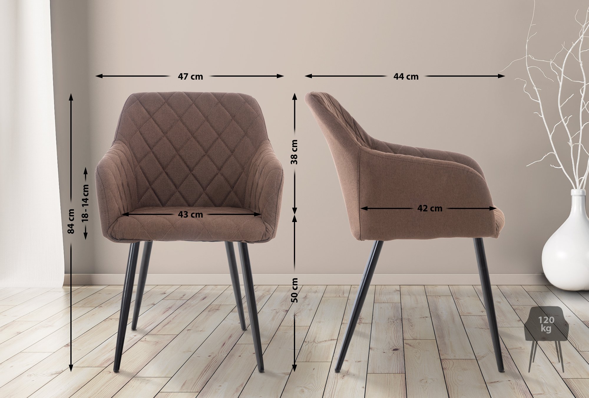 2er Set Esszimmerstuhl Shila