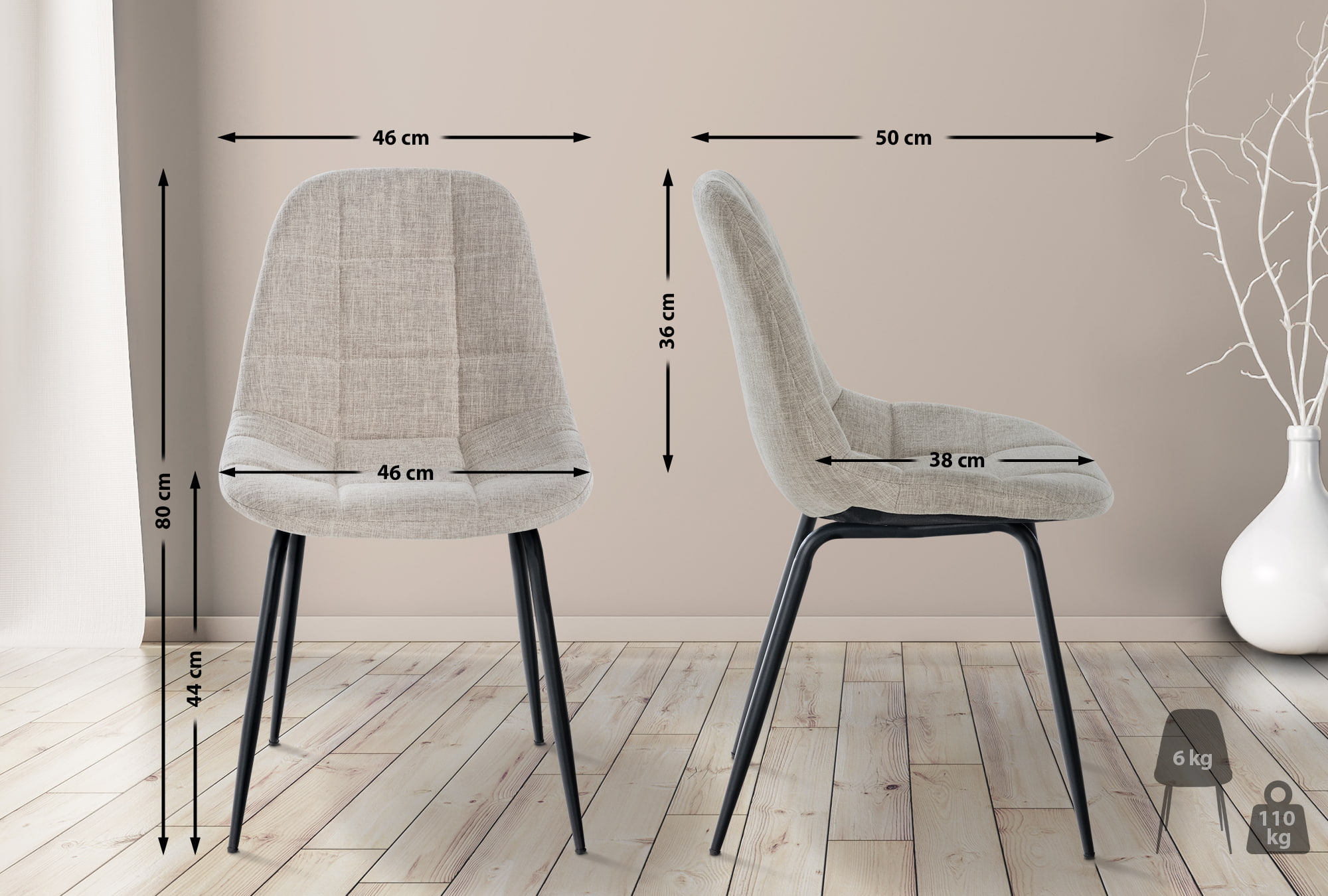 2er Set Stuhl Tom