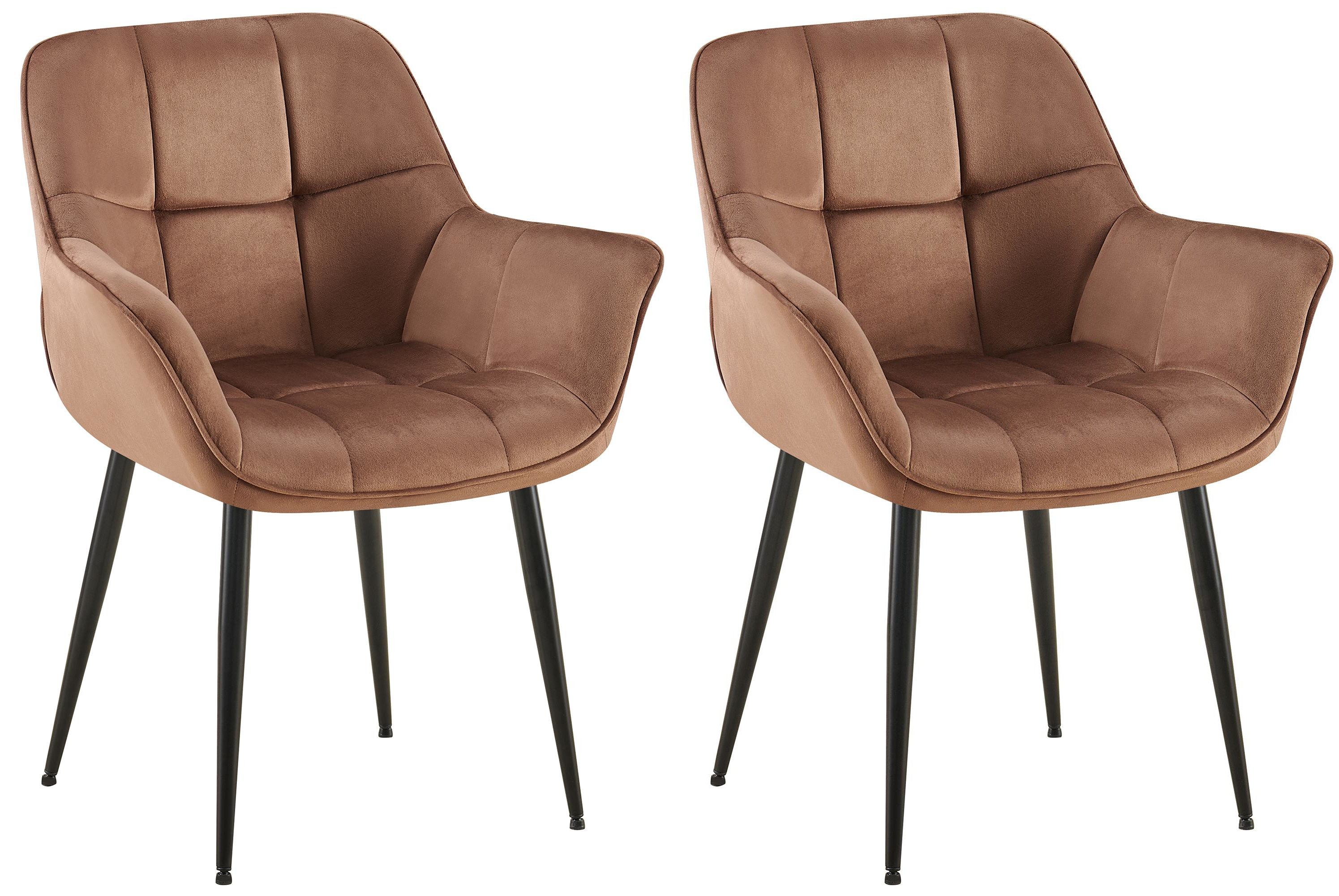 2er Set Esszimmerstuhl Roseville Samt