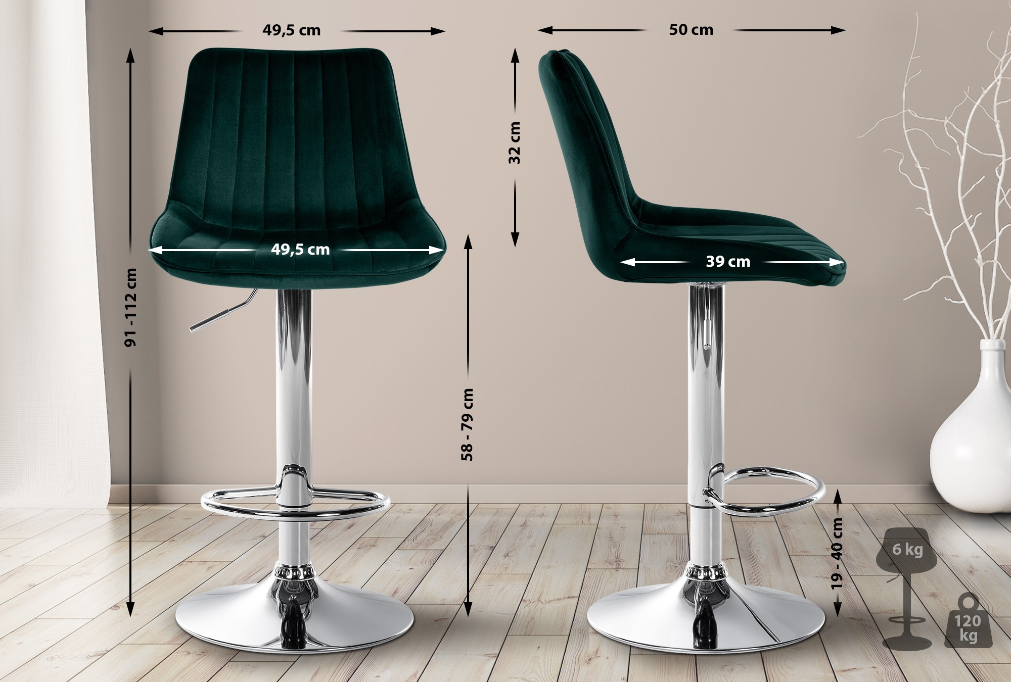 Barhocker Toni Samt