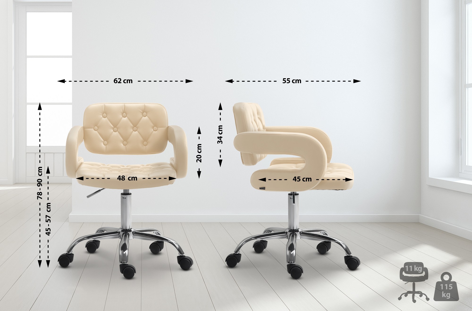 Arbeitshocker Dublin Kunstleder